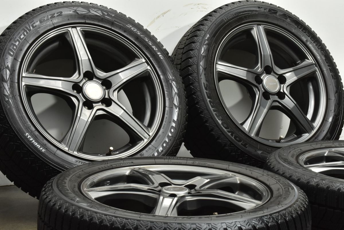 程度良好 TOPRUN 16 in 6 5 J 46 PCD 100 オブザーブGIZ 2 205 55 R レクサスCT プリウス ウィッシュ カローラスポーツ インプレッサ