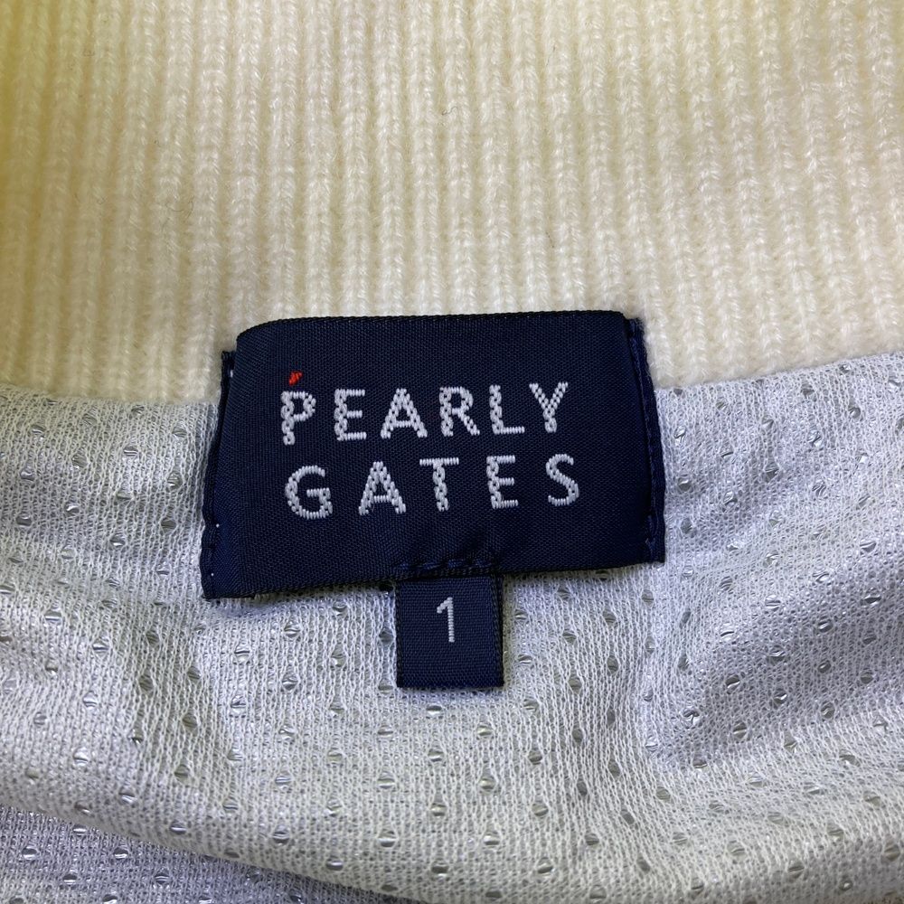 サイズ 1 PEARLY GATES パーリーゲイツ 裏地付き長袖ニットジャケット ホワイト系 ゴルフウェア レディース ストスト 口コミゴルフ用品 ジャケット 