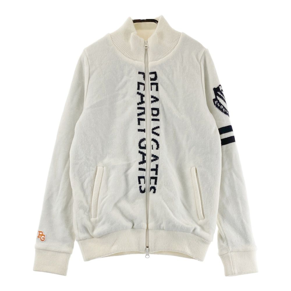 サイズ 1 PEARLY GATES パーリーゲイツ 裏地付き長袖ニットジャケット ホワイト系 ゴルフウェア レディース ストスト