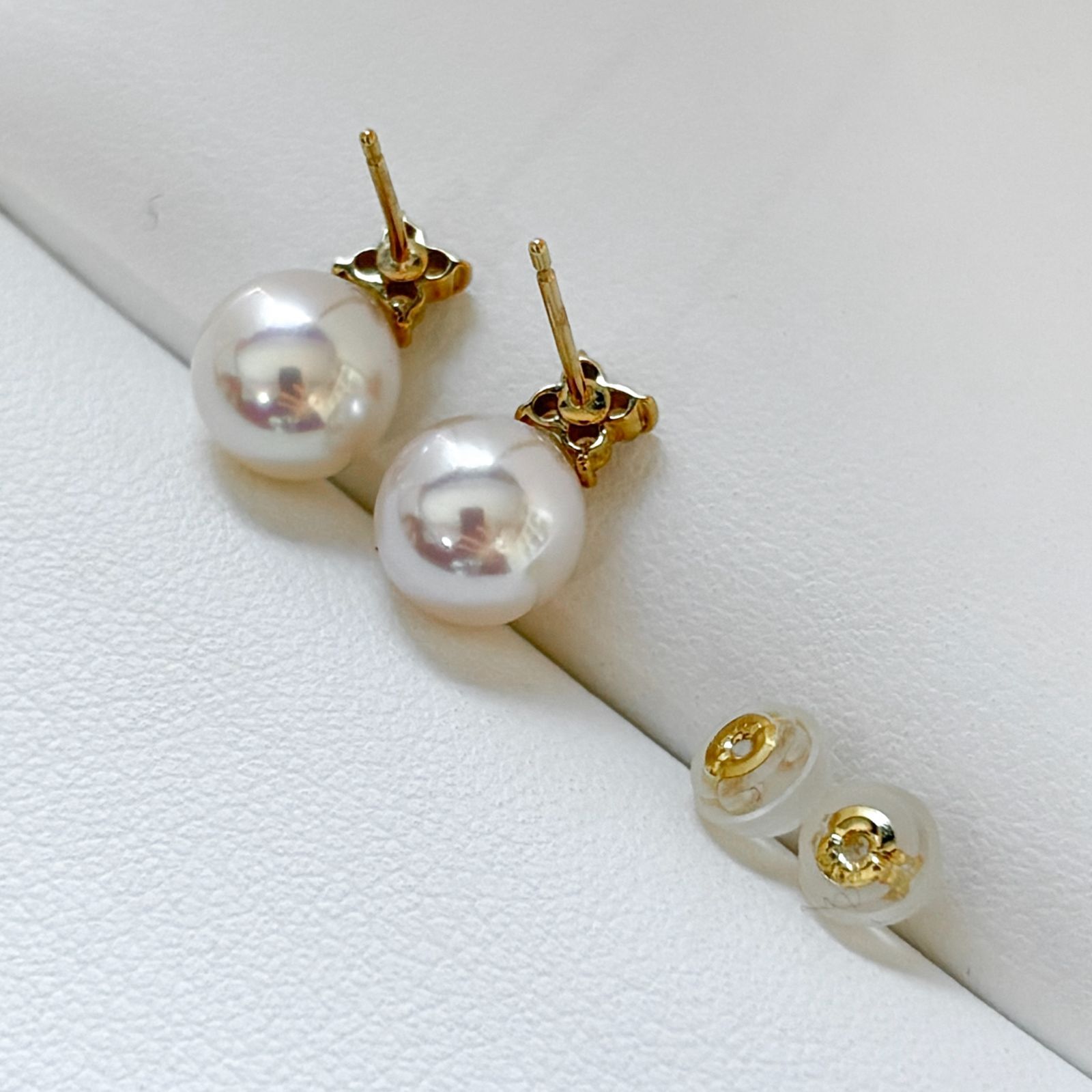 あこや本真珠 テリ抜群 K18ピアス 8-8.5mm ダイヤモンド - メルカリ