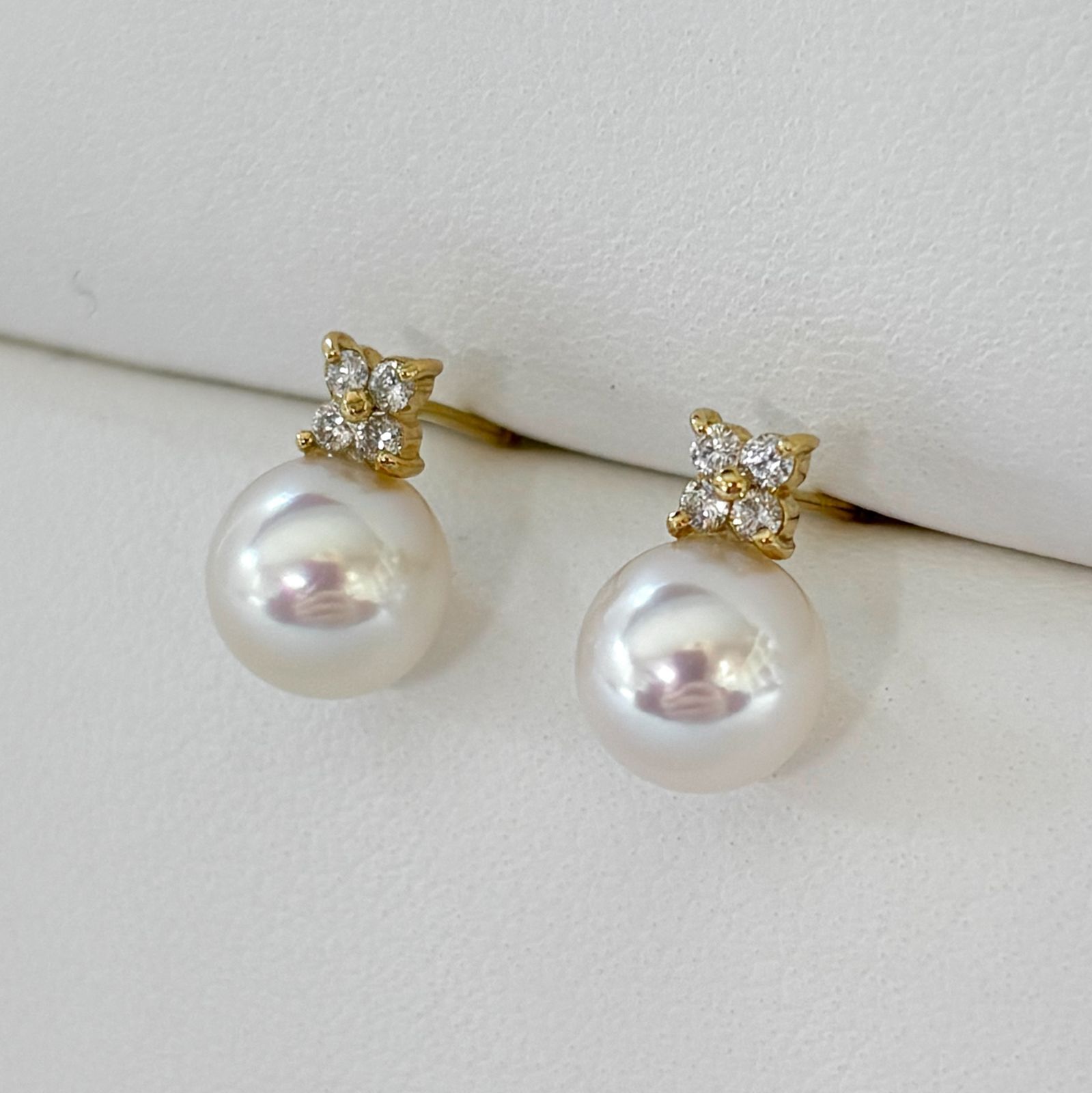 あこや本真珠 テリ抜群 K18ピアス 8-8.5mm ダイヤモンド - メルカリ