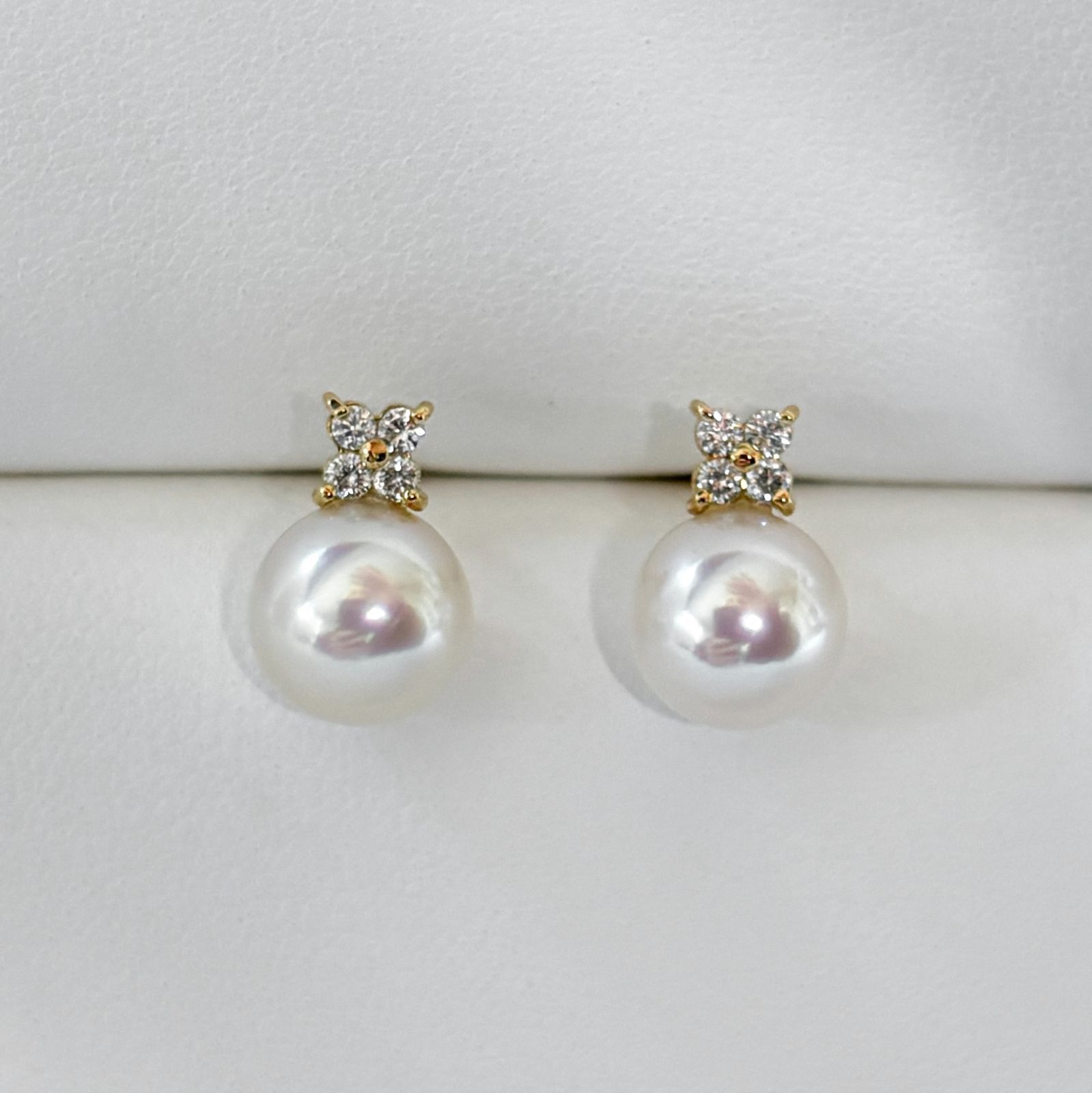 あこや本真珠 テリ抜群 K18ピアス 8-8.5mm ダイヤモンド - メルカリ