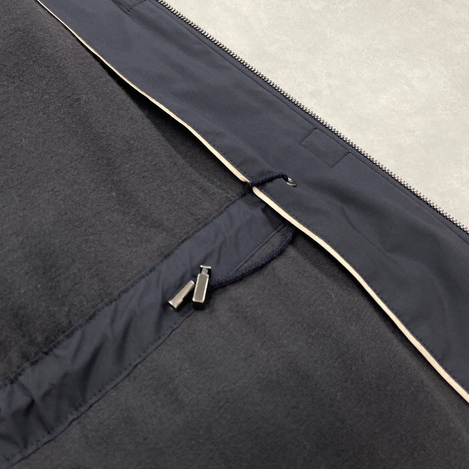 Loro Piana ロロピアーナ ロングコート ナイロン フード ネイビー