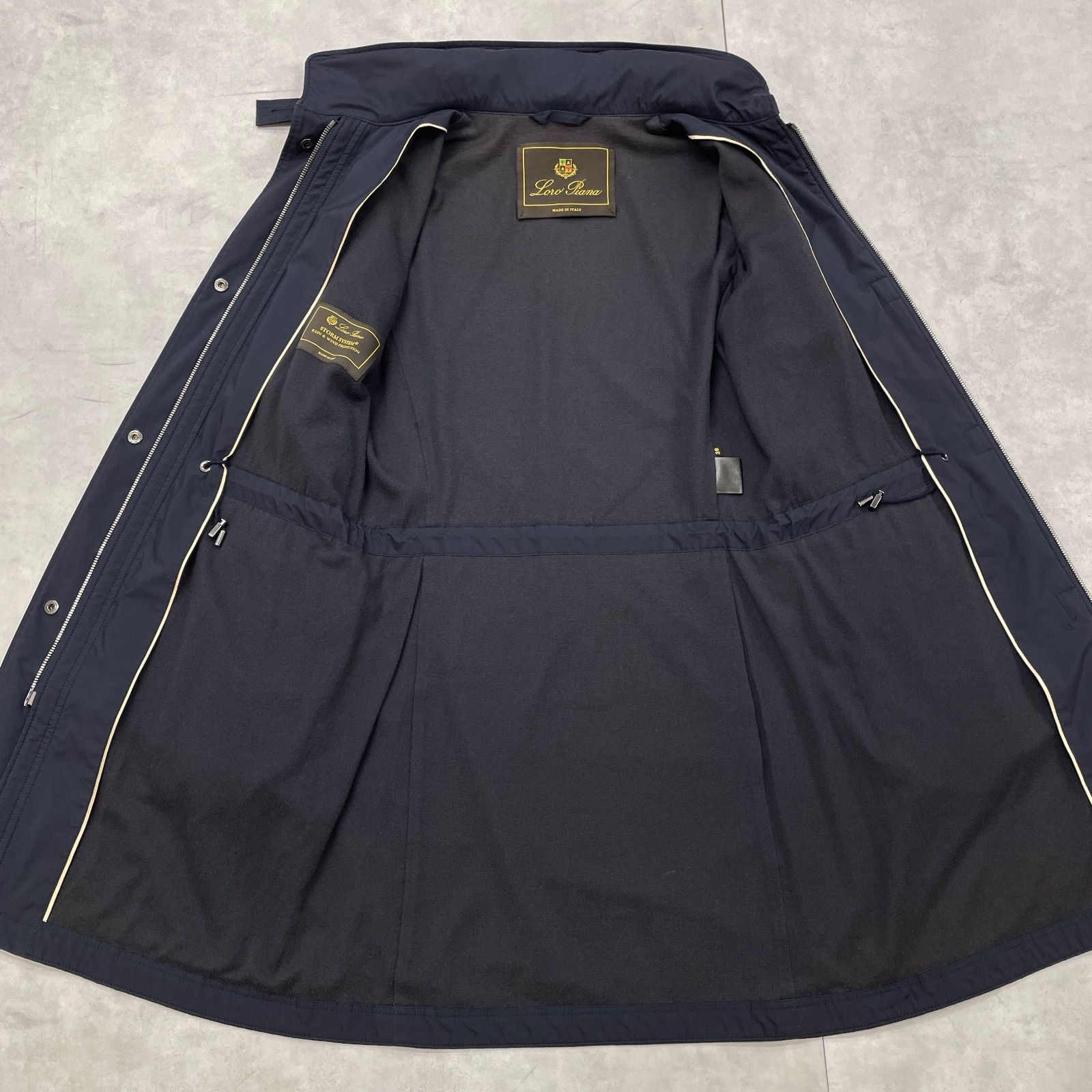 Loro Piana ロロピアーナ ロングコート ナイロン フード ネイビー