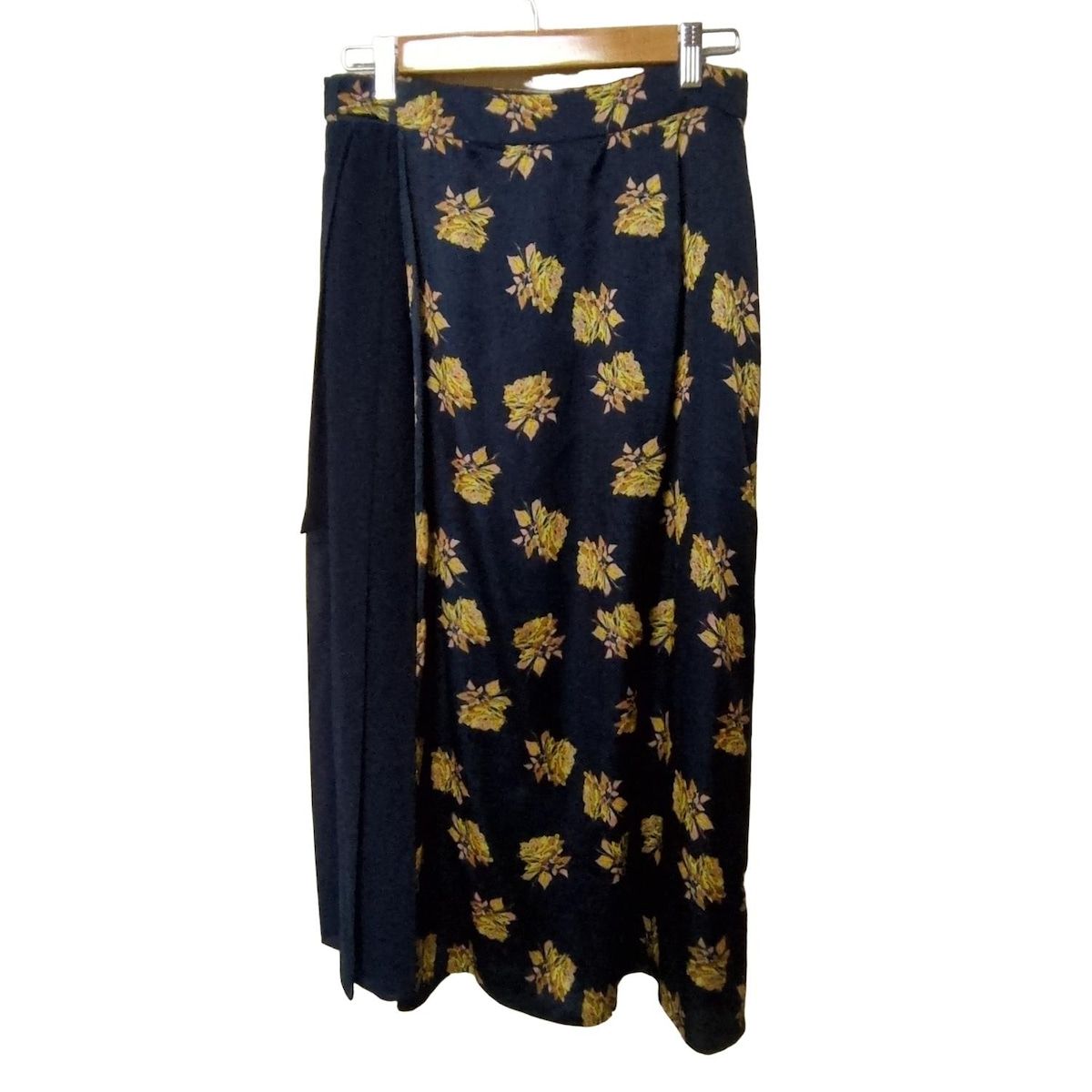 theory luxe セオリーリュクス ロングスカート サイズ40 M レディース - ダークネイビー×イエロー×マルチ