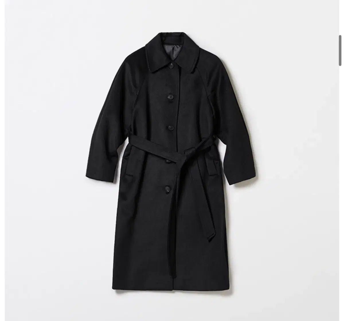 SPAO ウィメンズ ベルト付き バルマカーン コート ブラック s