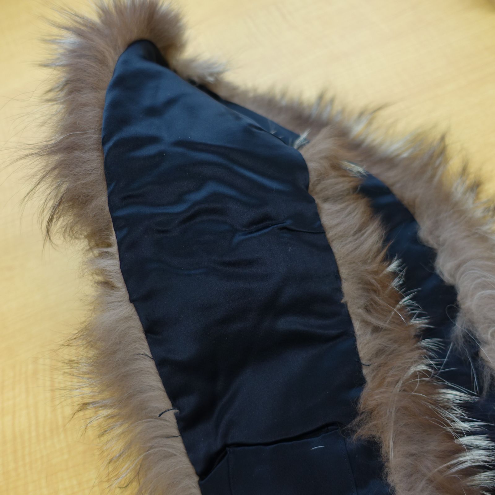  ラクーンリアルファー 大きめ 襟巻 薄茶系 ストール ショール 小物