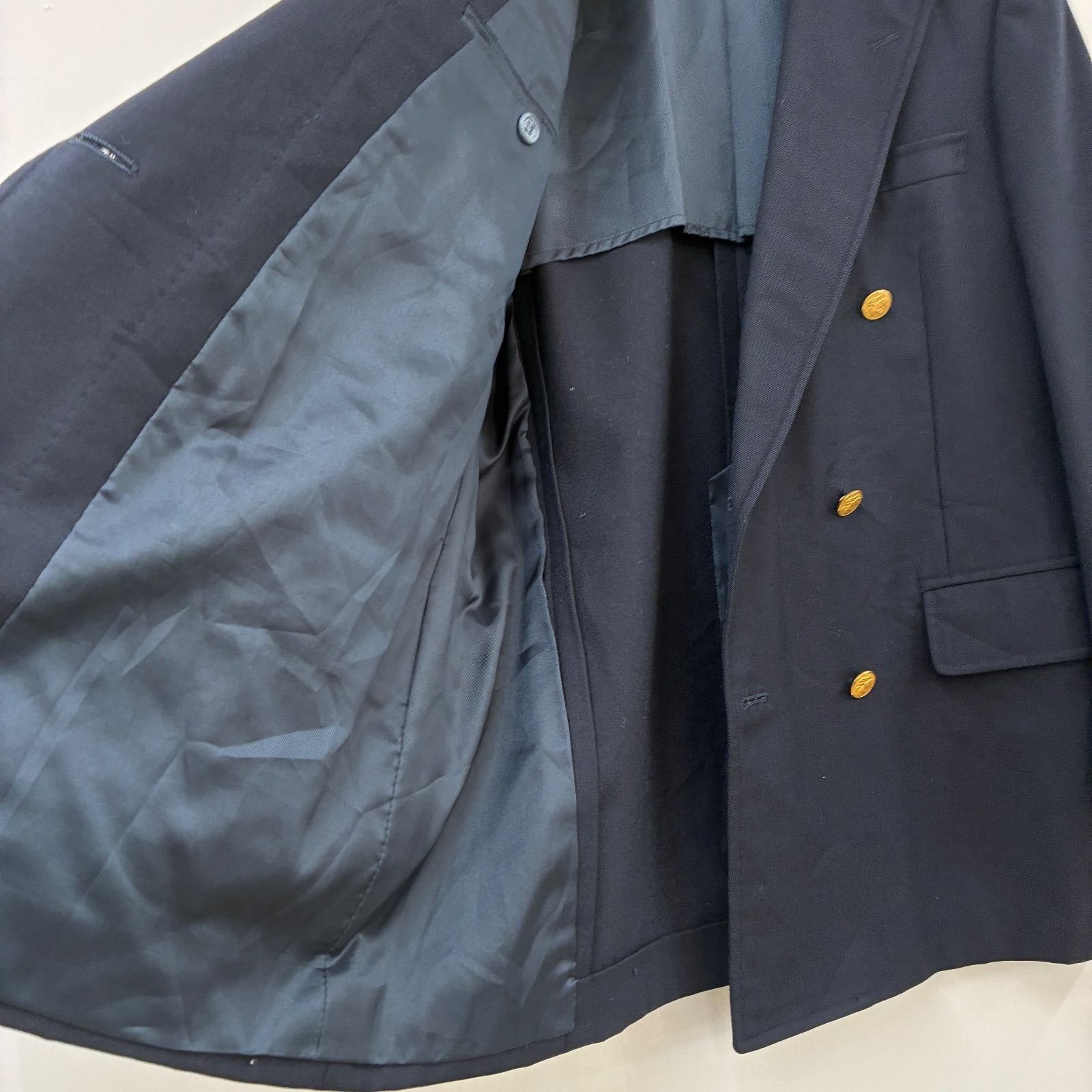 90s ブルックスブラザーズ 紺ブレ ダブルブレスト カシミヤ混 L相当 金