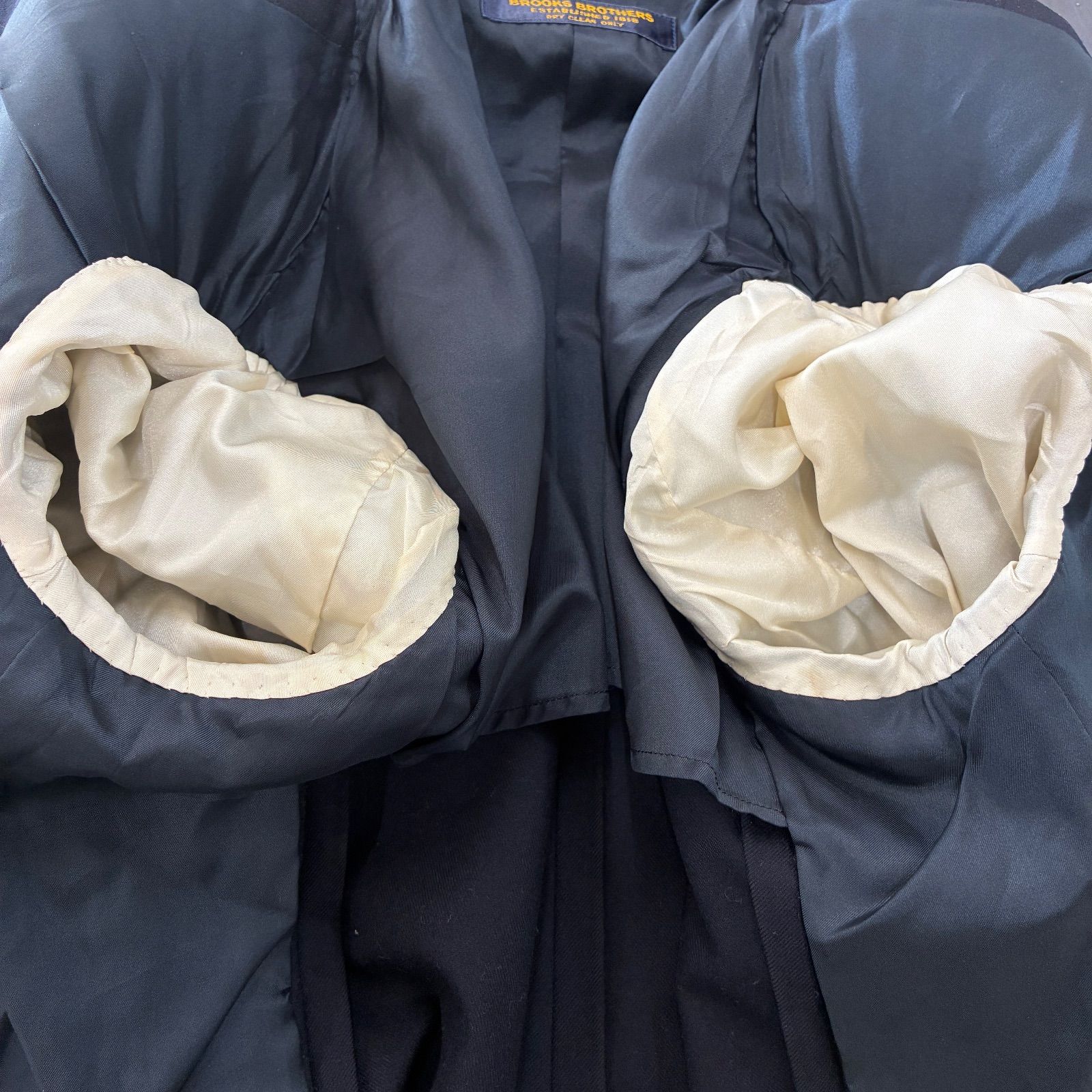 90s ブルックスブラザーズ 紺ブレ ダブルブレスト カシミヤ混 L相当 金
