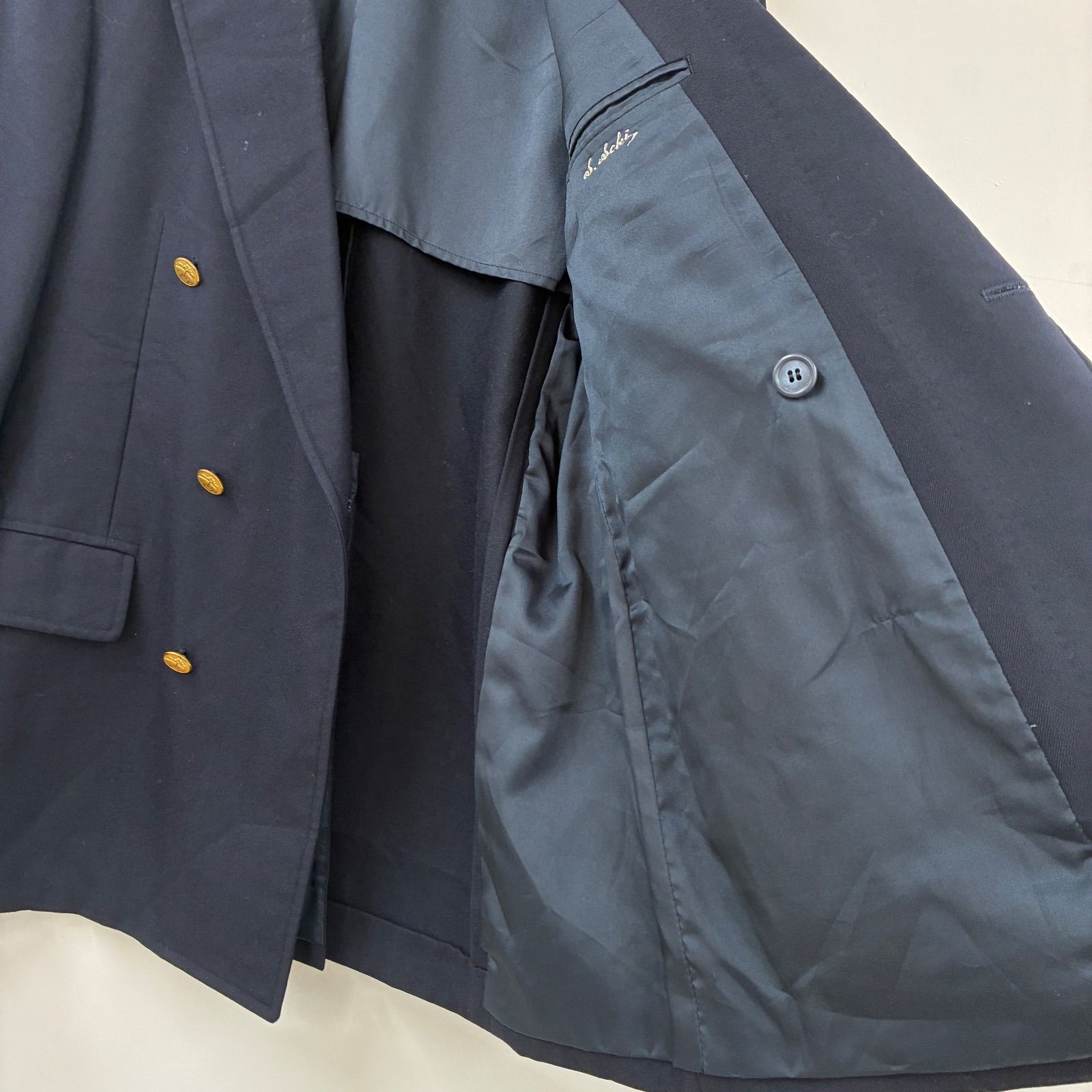90s ブルックスブラザーズ 紺ブレ ダブルブレスト カシミヤ混 L相当 金