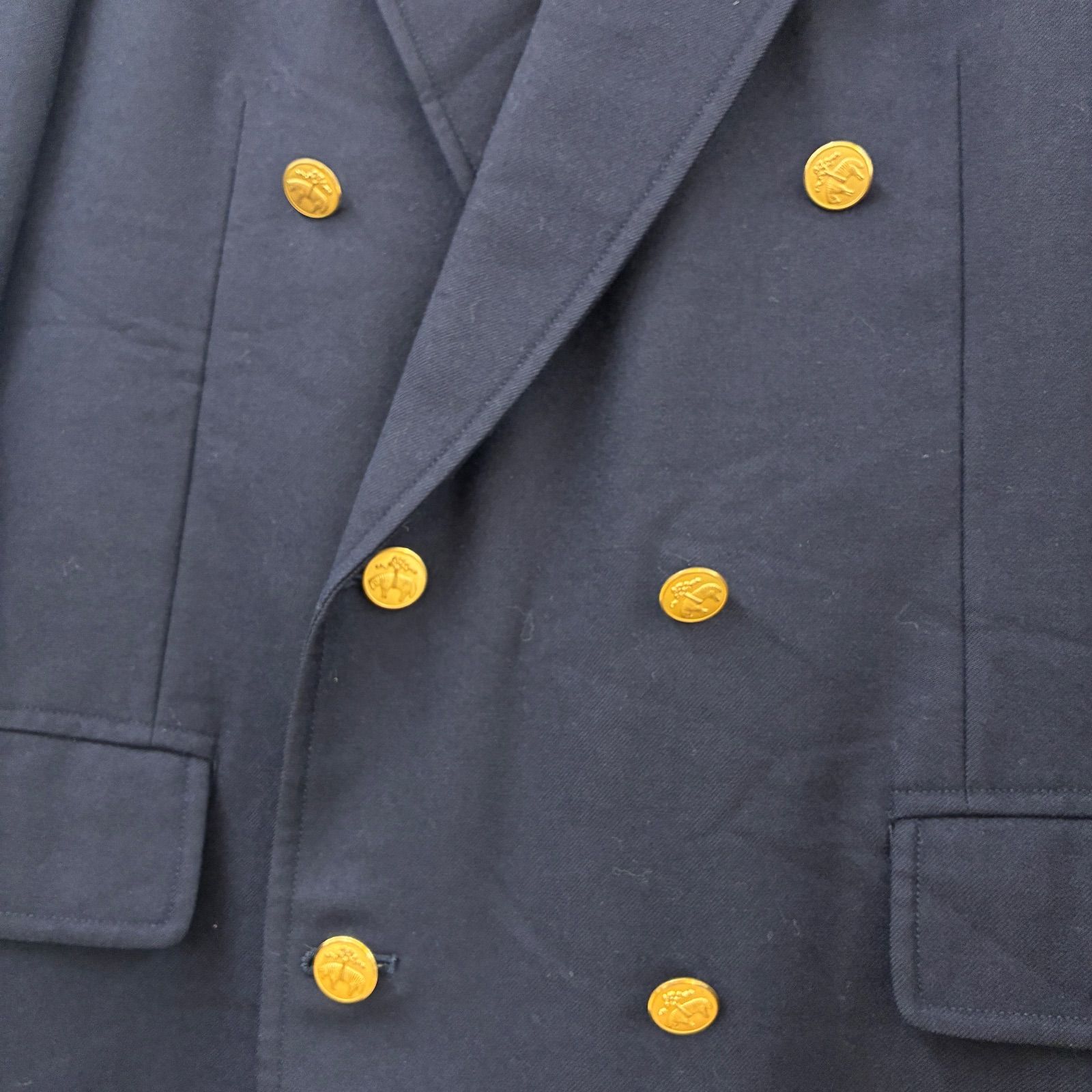 90s ブルックスブラザーズ 紺ブレ ダブルブレスト カシミヤ混 L相当 金