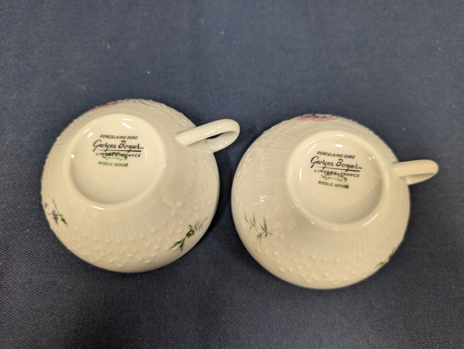 リモージュ ジョルジュボワイエ 花模様 カップ＆ソーサー＆デザート