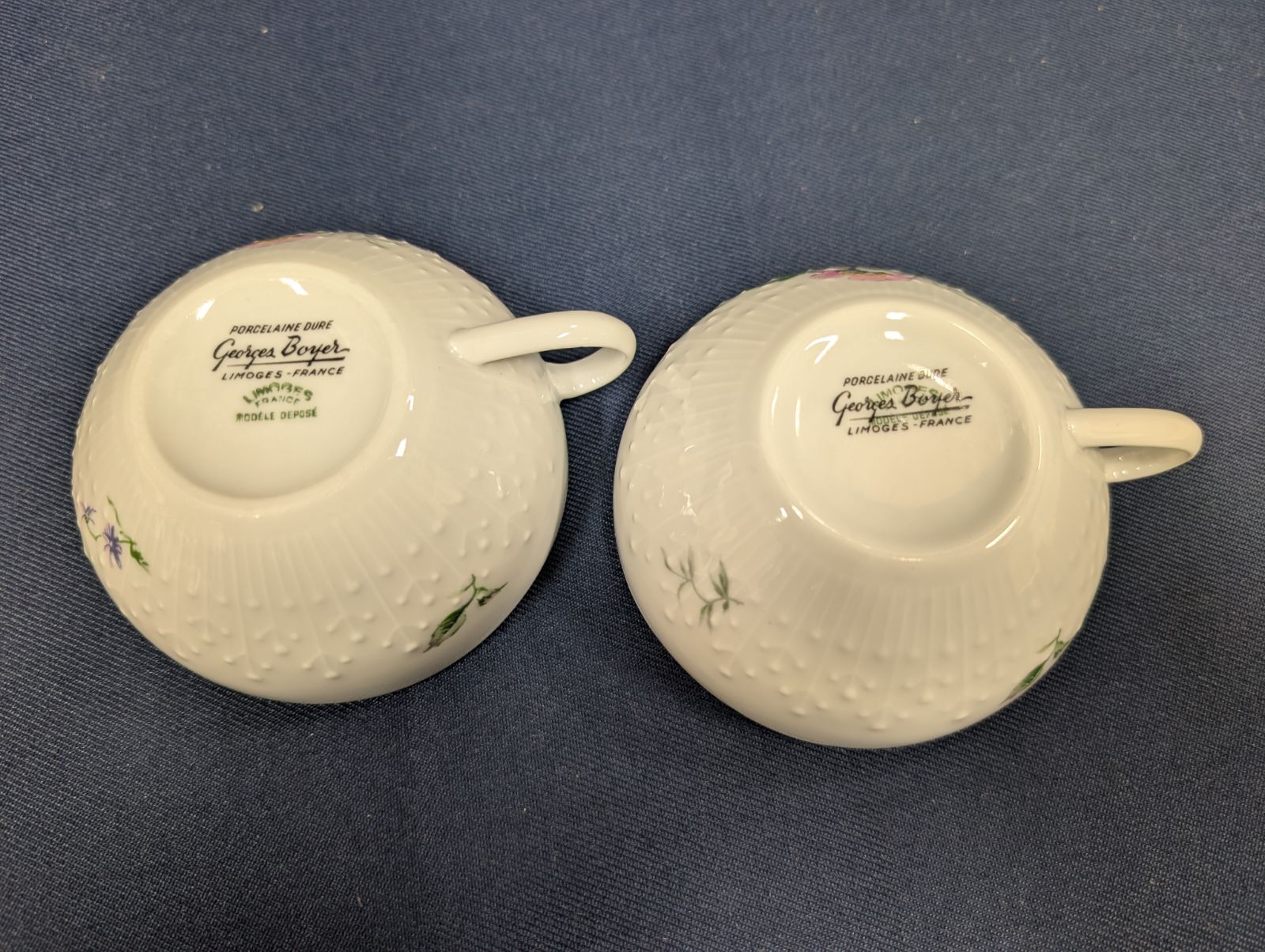 花模様 カップ＆ソーサー＆デザートプレート６客セット