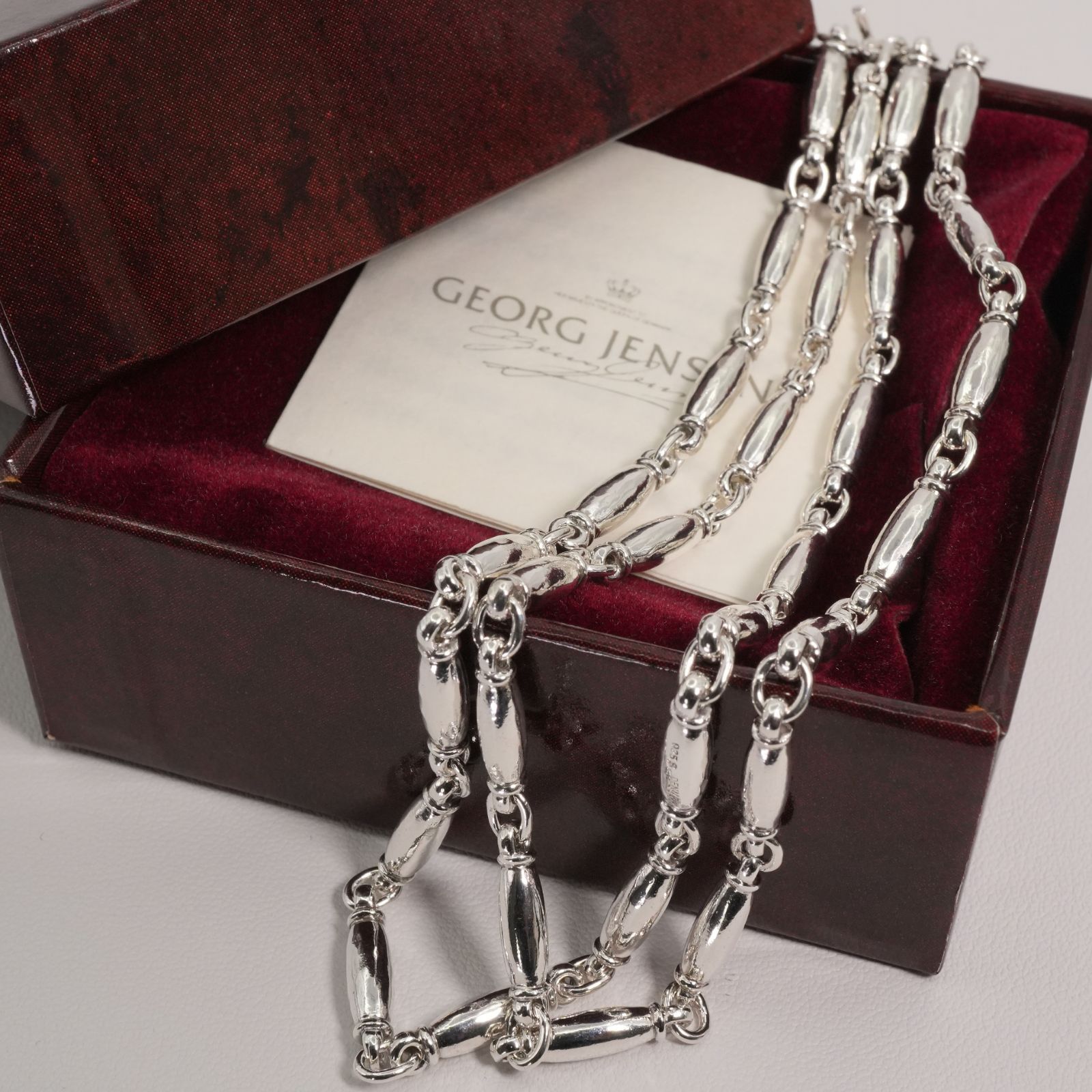 希少 ジョージジェンセン 43 シルバー ロング ネックレス/24-5142S