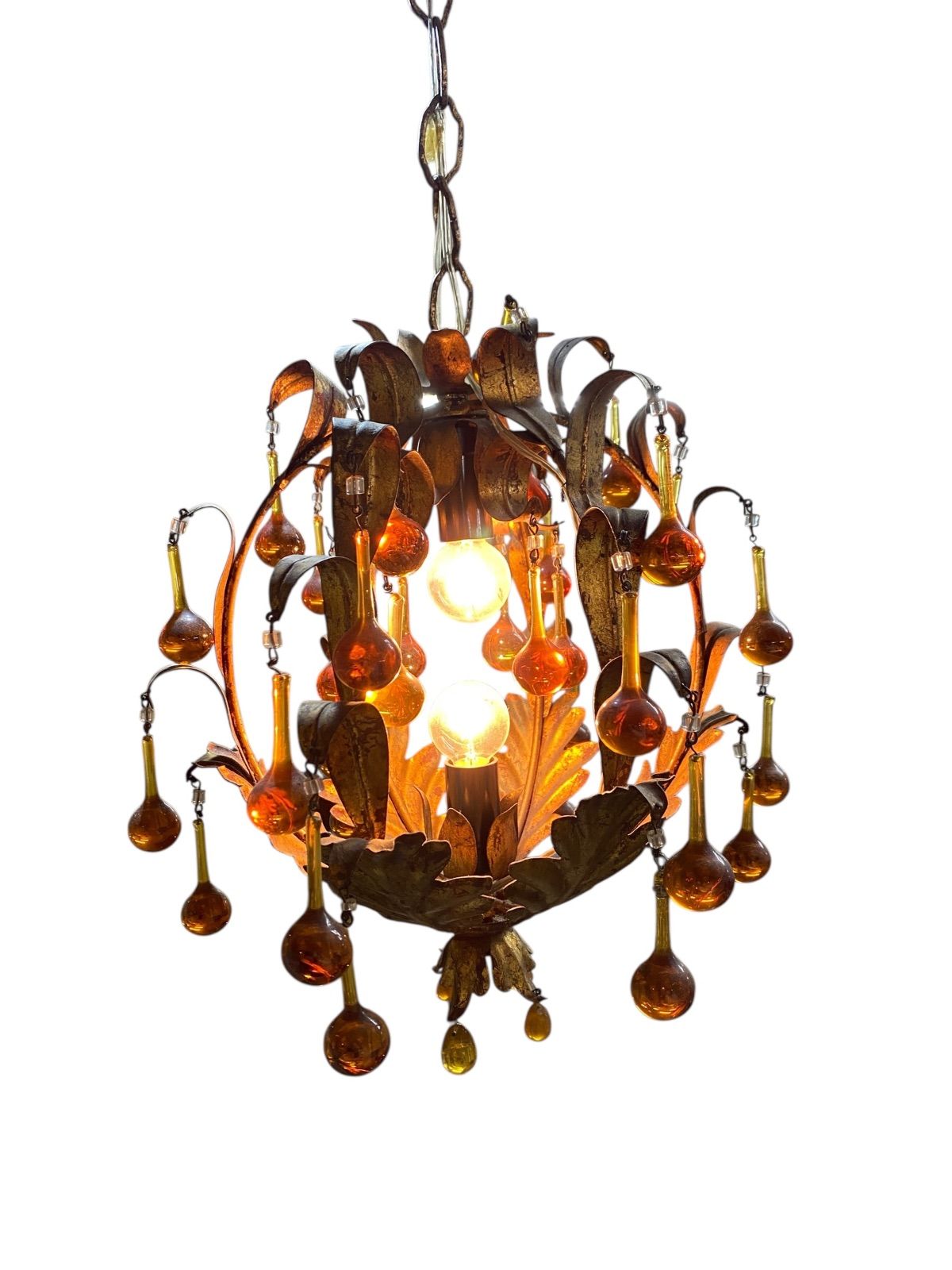 2灯 フランス アンティーク クリスタルシャンデリア シャンデリア