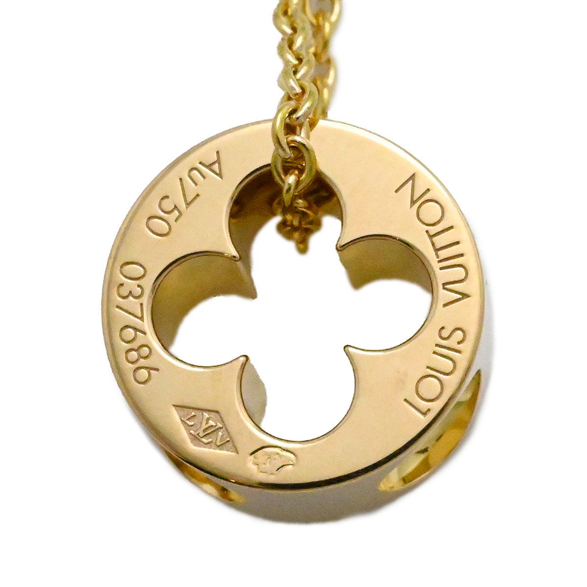  ルイヴィトン LOUIS VUITTON 750 YG K 18 イエローゴールド パンダンティフアンプラント ネックレス レディース ネックレス アクセサリー