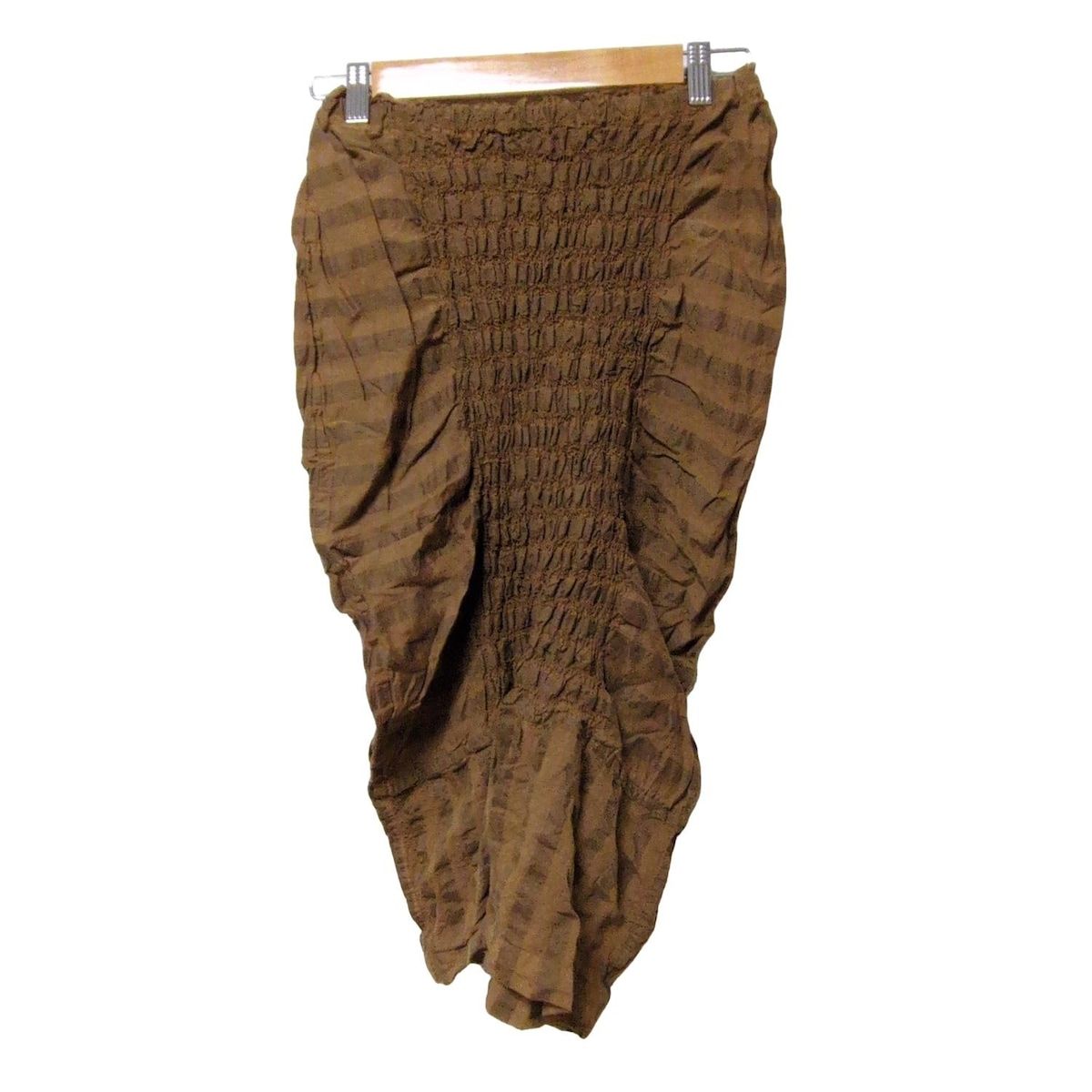 me ISSEY MIYAKE ミー イッセイミヤケ スカート レディース - ブラウン×ダークブラウン ひざ丈 チェック柄