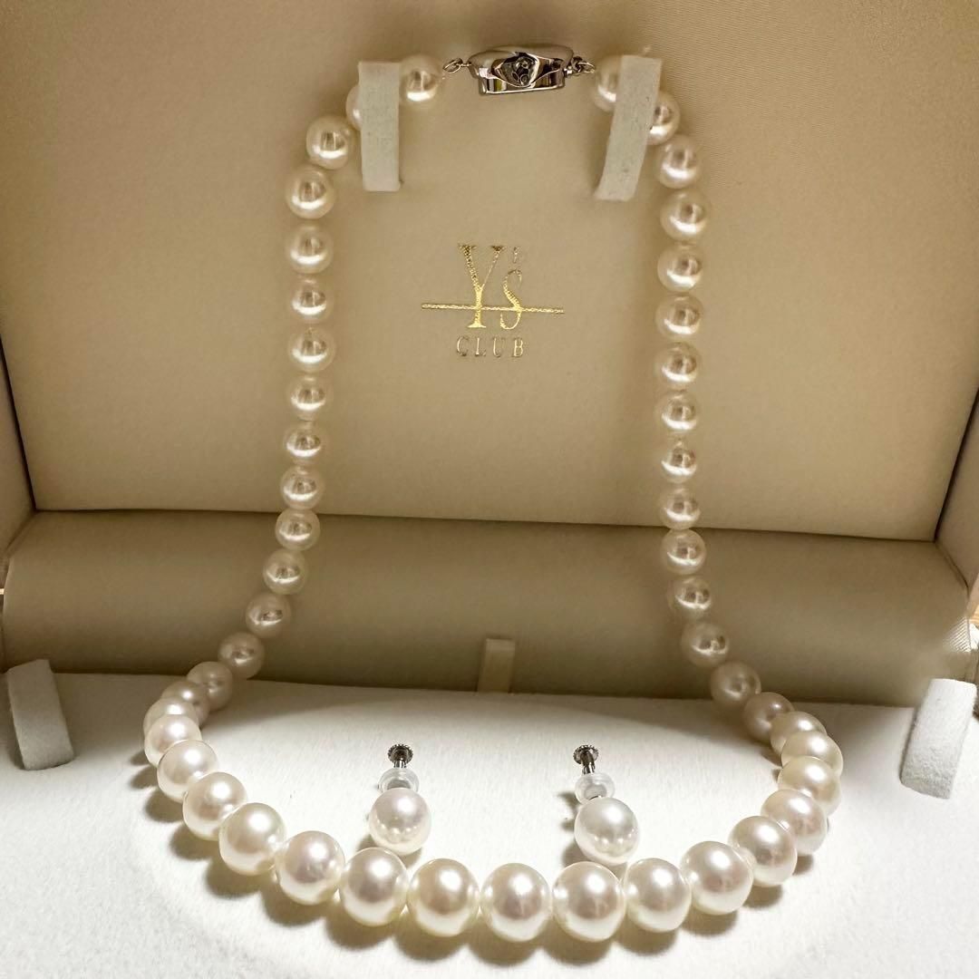 真珠 花珠真珠 ネックレス イヤリング アコヤ 照り強 一生物 シルバー 真珠鑑定鑑別書付き レディース 女性 品 セット