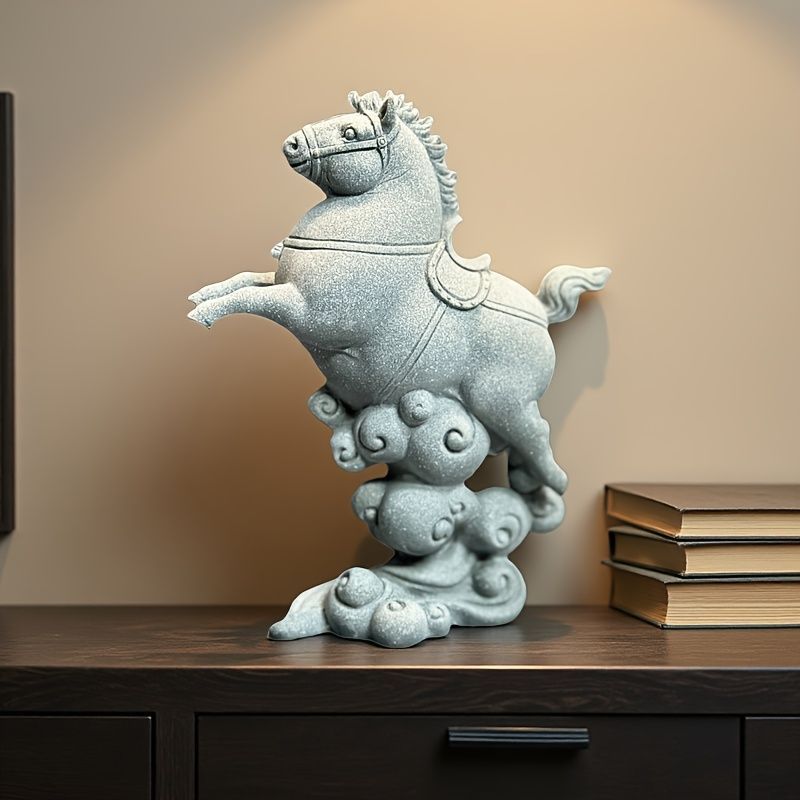 オブジェ 置物 走っている馬 うま ウマ 干支 正月飾り 石材 インテリア リビング ダイニング 玄関 寝室 装飾 オーナメント プレゼント ギフト オシャレ 棚装飾