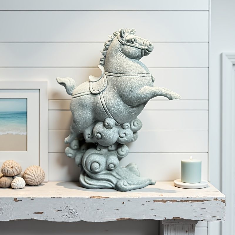  オブジェ 置物 走っている馬 うま ウマ 干支 正月飾り 石材 インテリア リビング ダイニング 玄関 寝室 装飾 オーナメント プレゼント ギフト オシャレ 棚装飾 おしゃれ雑貨 置物 インテリア小物