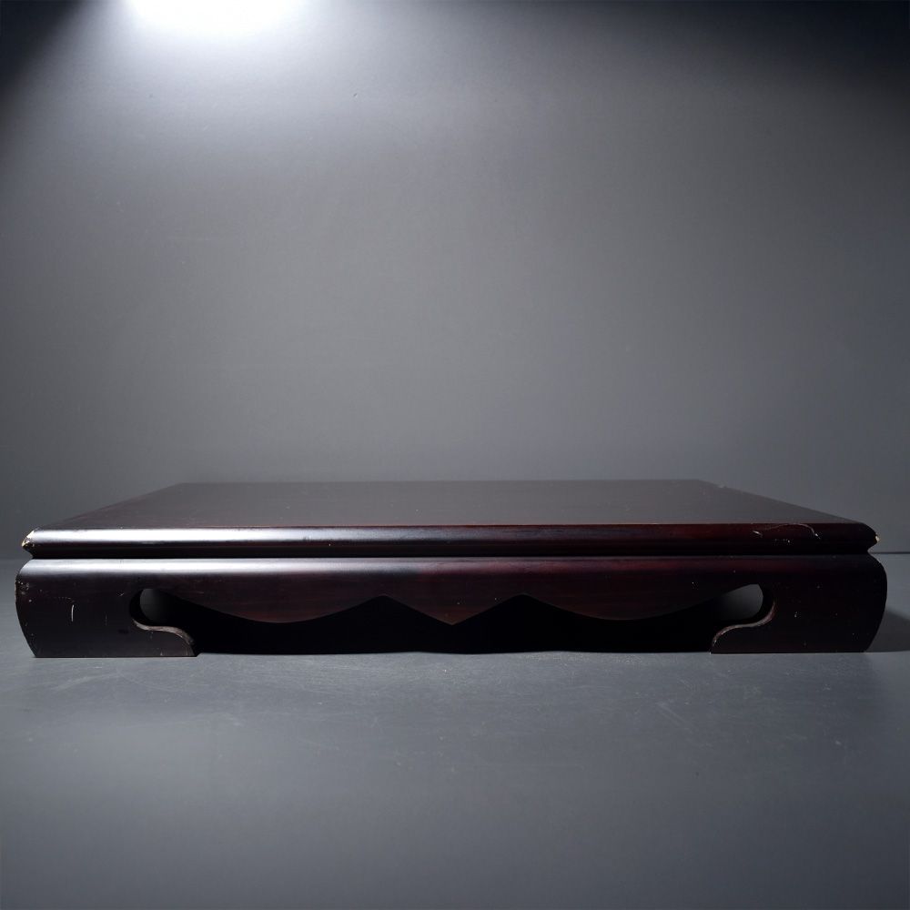 唐木 黒檀 栽台 花台 香炉台 平卓 木工 工芸品 ディスプレイ 横幅:約