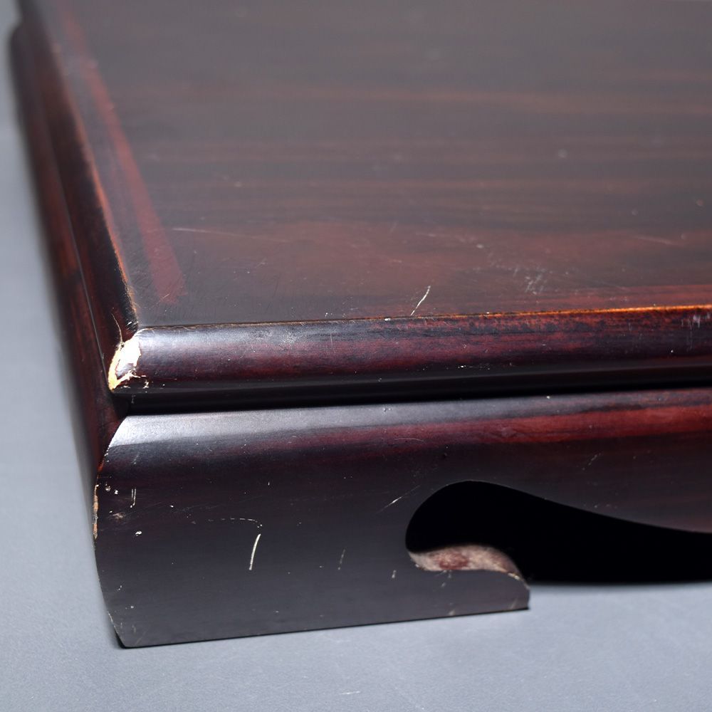 唐木 黒檀 栽台 花台 香炉台 平卓 木工 工芸品 ディスプレイ 横幅:約