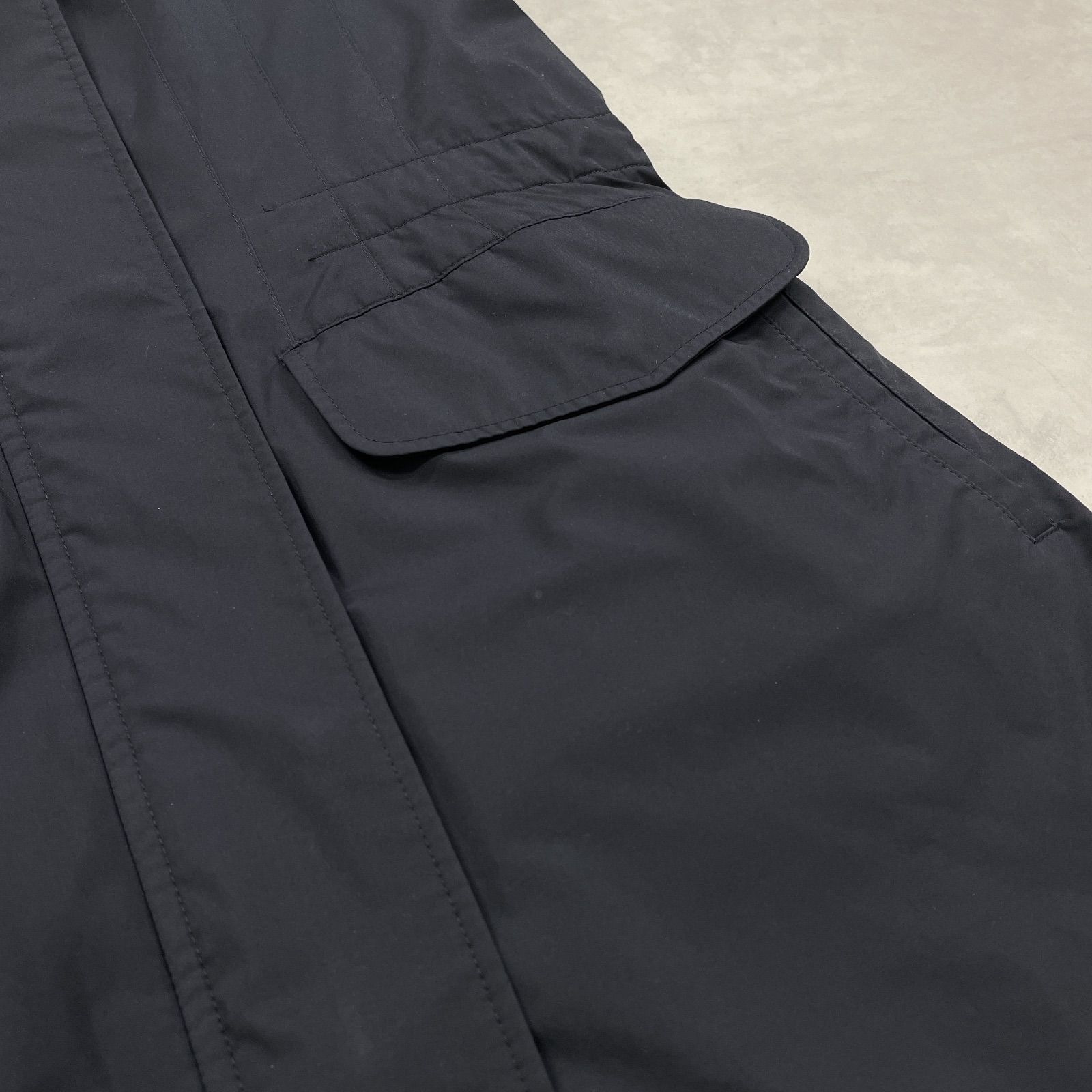 Loro Piana ロロピアーナ ロングコート ナイロン フード ネイビー