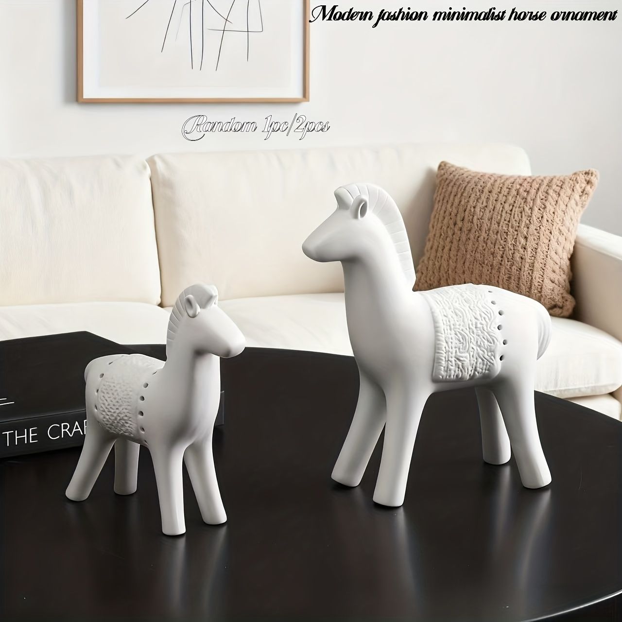 オブジェ 置物 オーナメント 2頭の馬 うま ウマ 干支 正月飾り 装飾 セラミック シンプル モダン インテリア ミニサイズ 室内 屋内 インテリア雑貨 玄関 リビング ダイニング インテリア小物 棚装飾