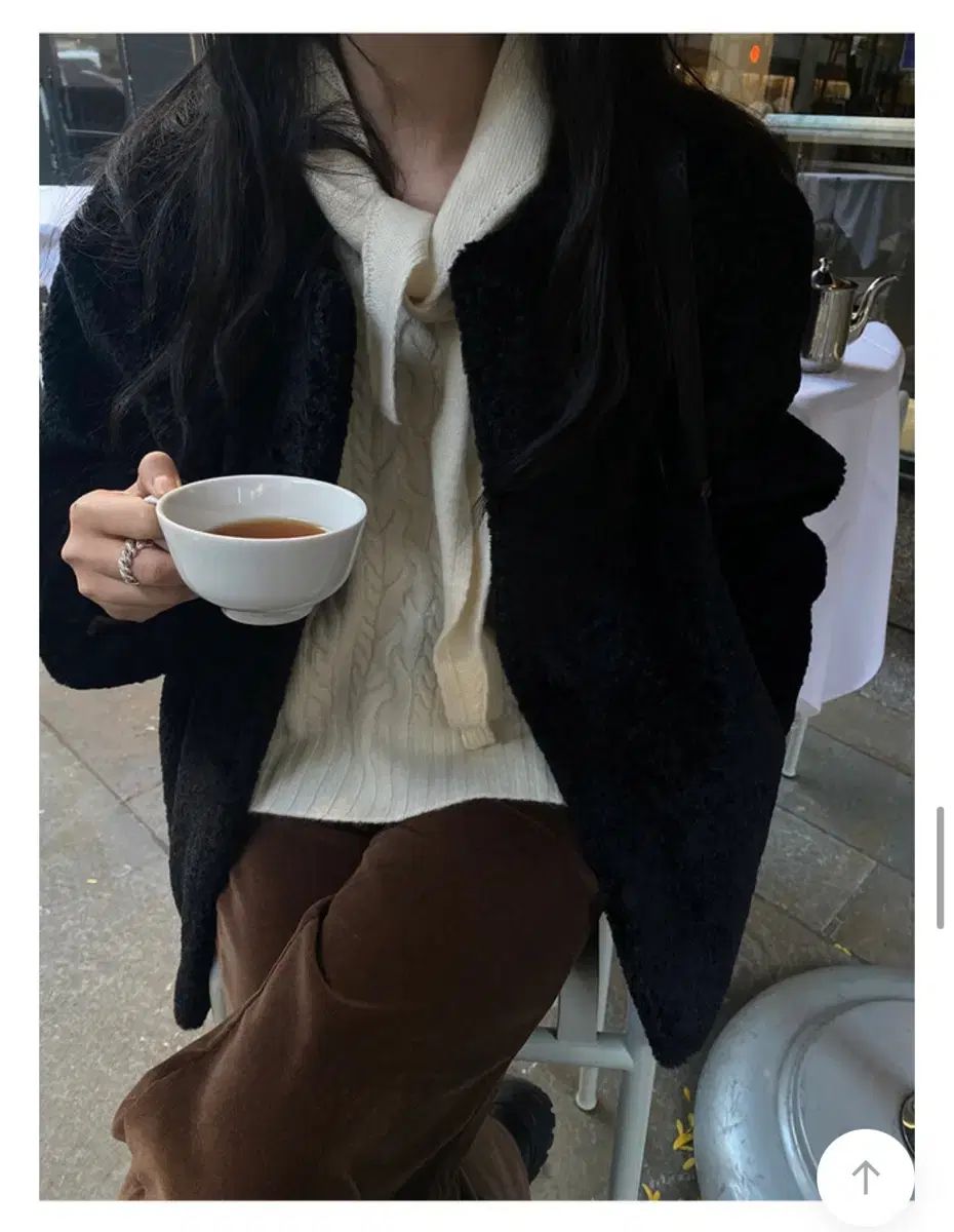 キーンベージュ ブラック ファージャケット