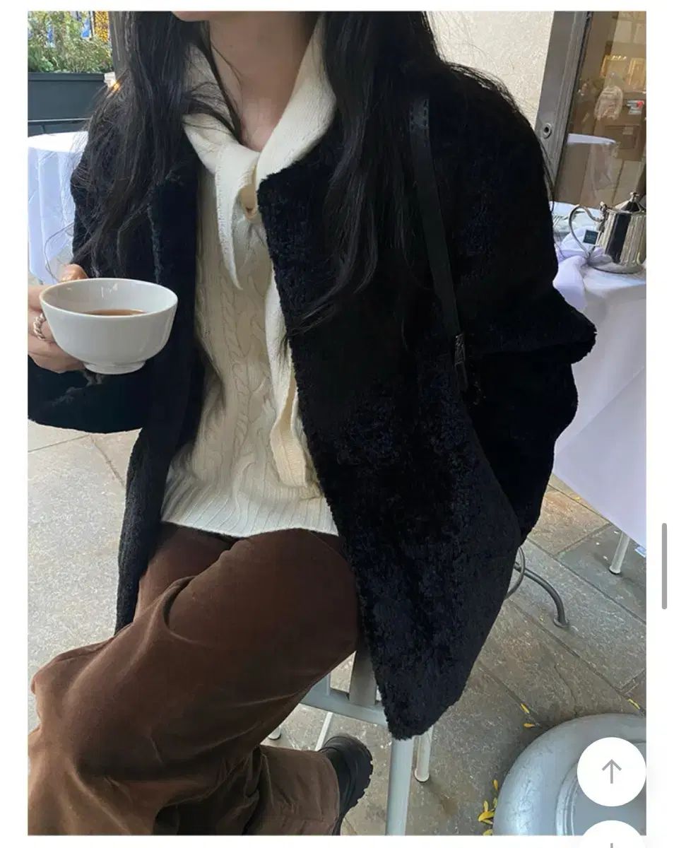 キーンベージュ ブラック ファージャケット