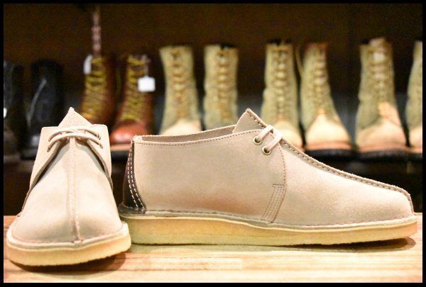 US 8.5 Clarks クラークス デザートトレック サンドスエード グレー チャッカ 編み上げ ブーツ FL 090