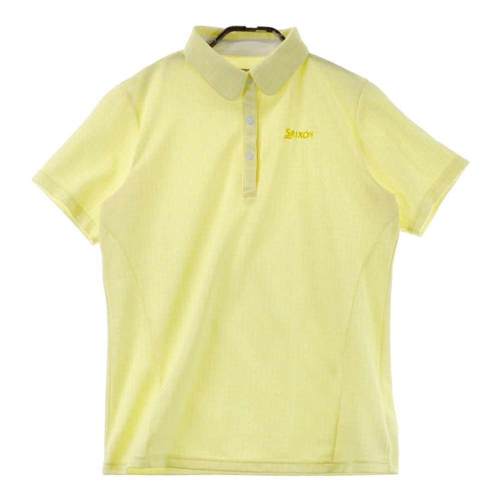 赤字超特価 サイズ：L SRIXON スリクソン by DESCENTE 半袖ポロシャツ チェック柄 イエロー系 [240101587216] ゴルフウェア レディース ストスト シャツ