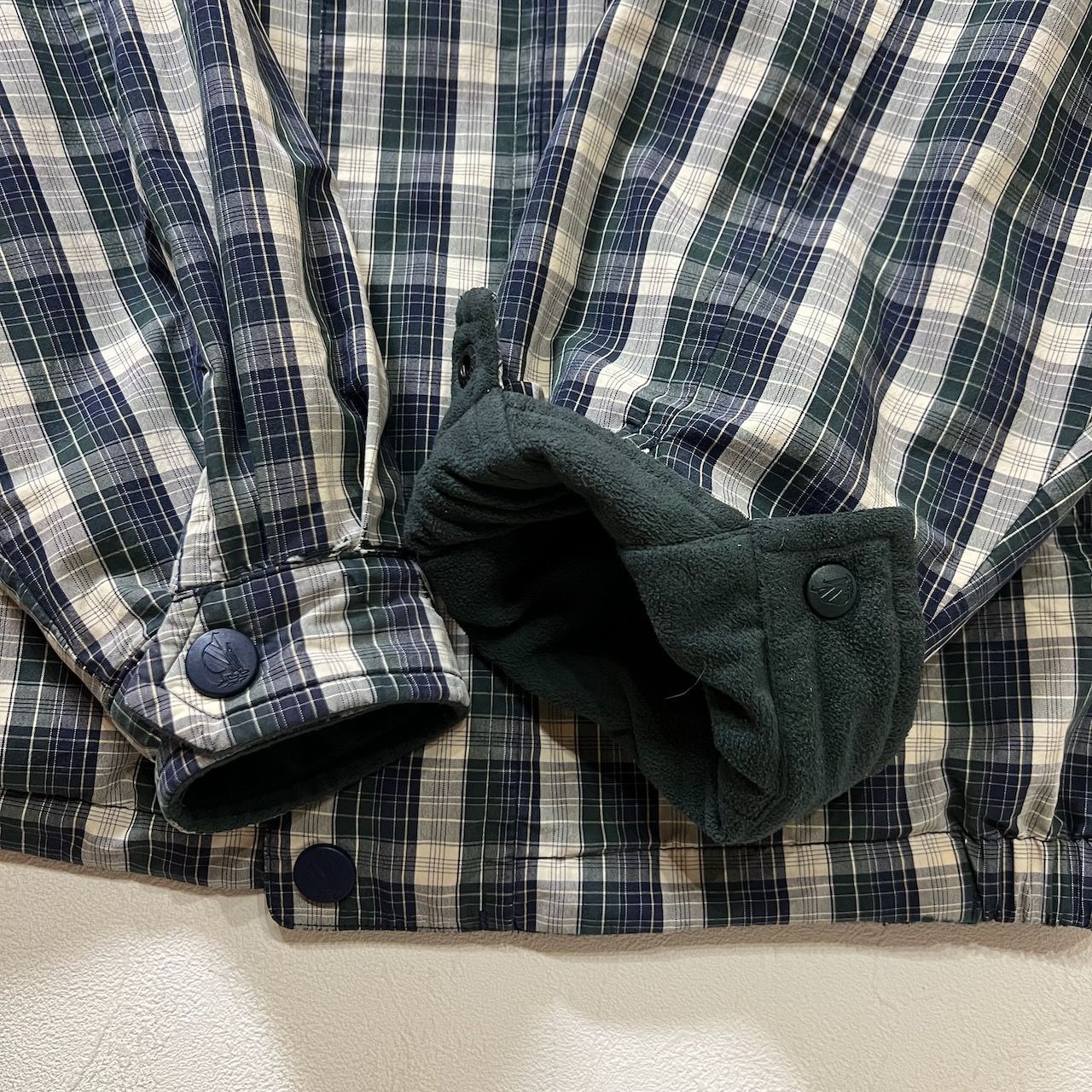 90s nautica リバーシブル フリース チェック ブルゾン スイングトップ