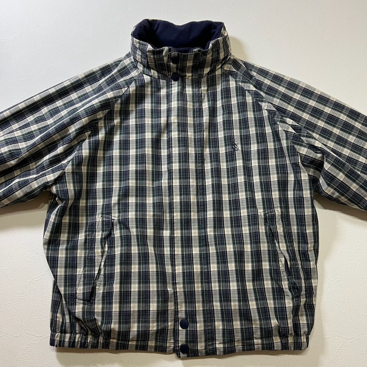 90s nautica リバーシブル フリース チェック ブルゾン スイングトップ