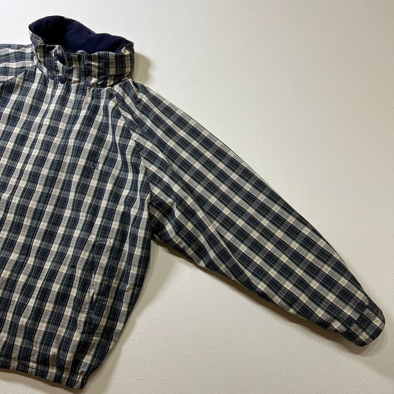 90s nautica リバーシブル フリース チェック ブルゾン スイングトップ