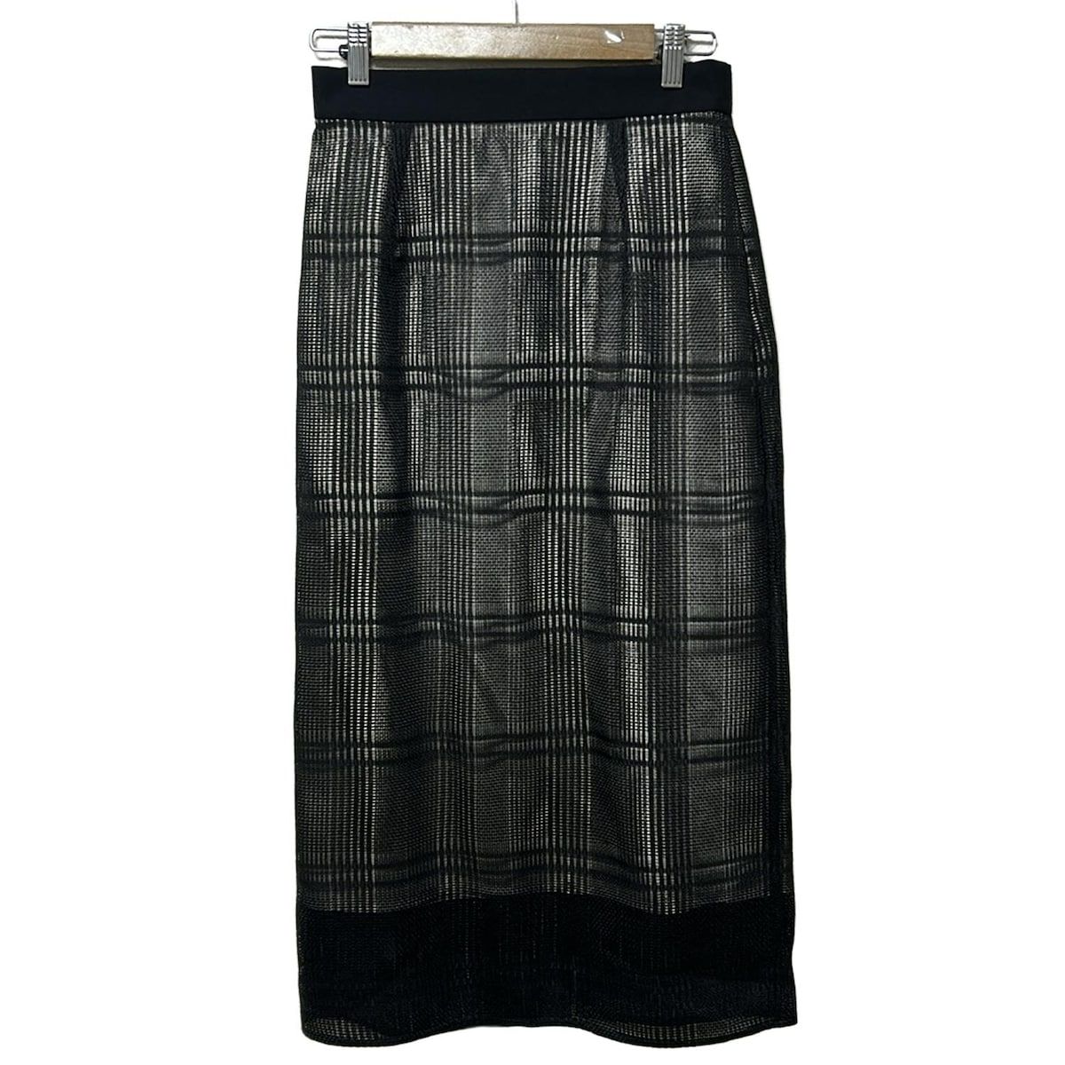 ADORE アドーア ロングスカート サイズ36 S レディース チェックタイトスカート 531-5120500 黒