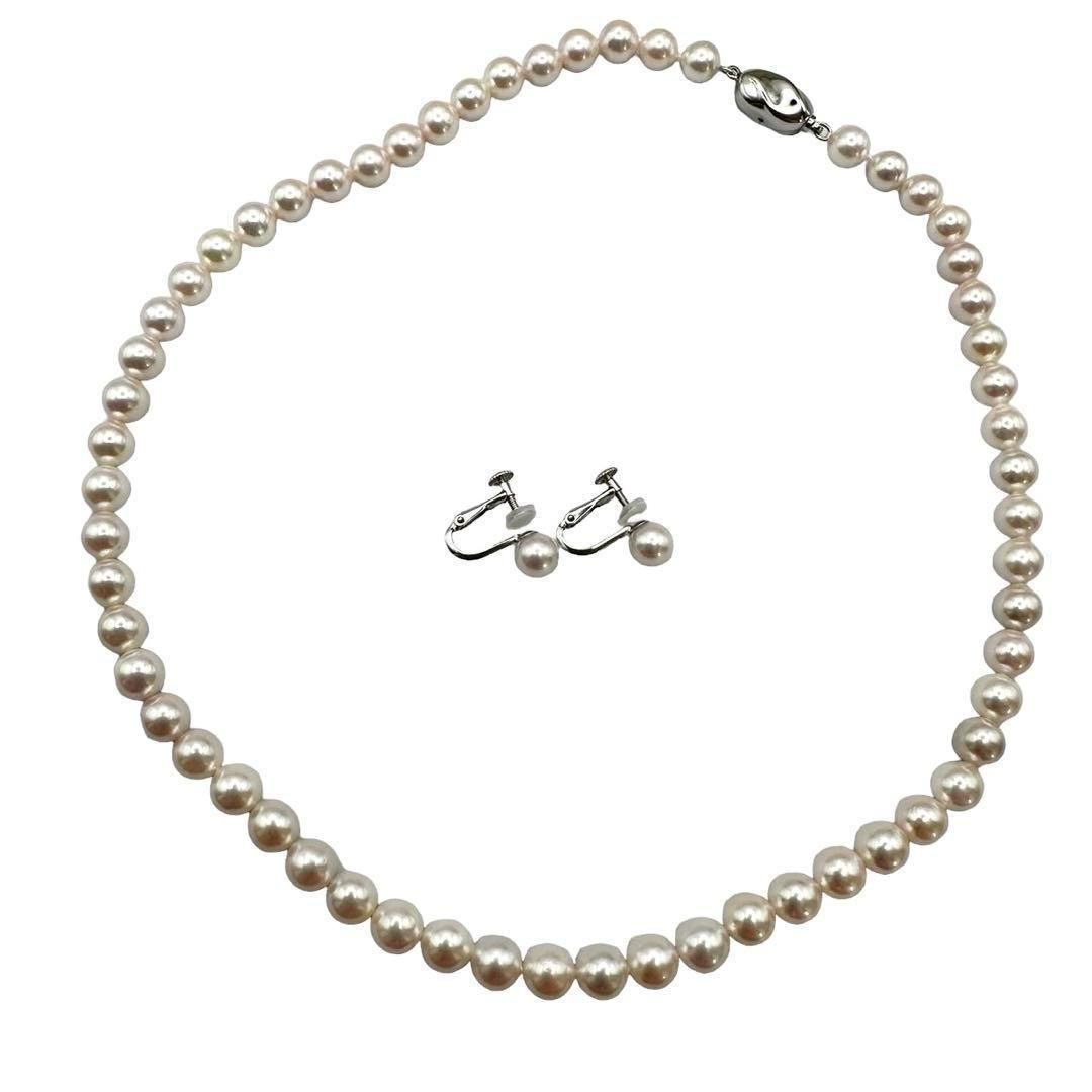 真珠 花珠真珠 ネックレス イヤリング アコヤ 照り強 品 一生物 冠婚葬祭 シルバー 真珠鑑定鑑別書付き レディース 女性 セット品 宇和島産