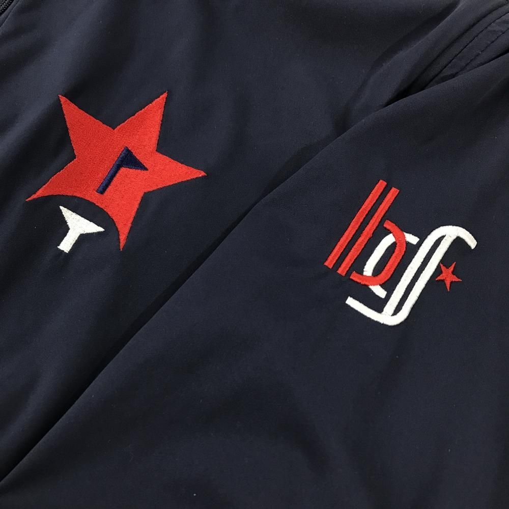 美品】ビームスゴルフ 2WAYジャケット ネイビー×レッド 袖着脱可 ロゴ