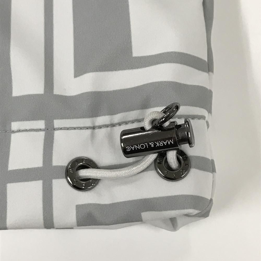 マークアンドロナ 中綿異素材ジャケット 白×グレー×黒 身頃総柄 メンズ