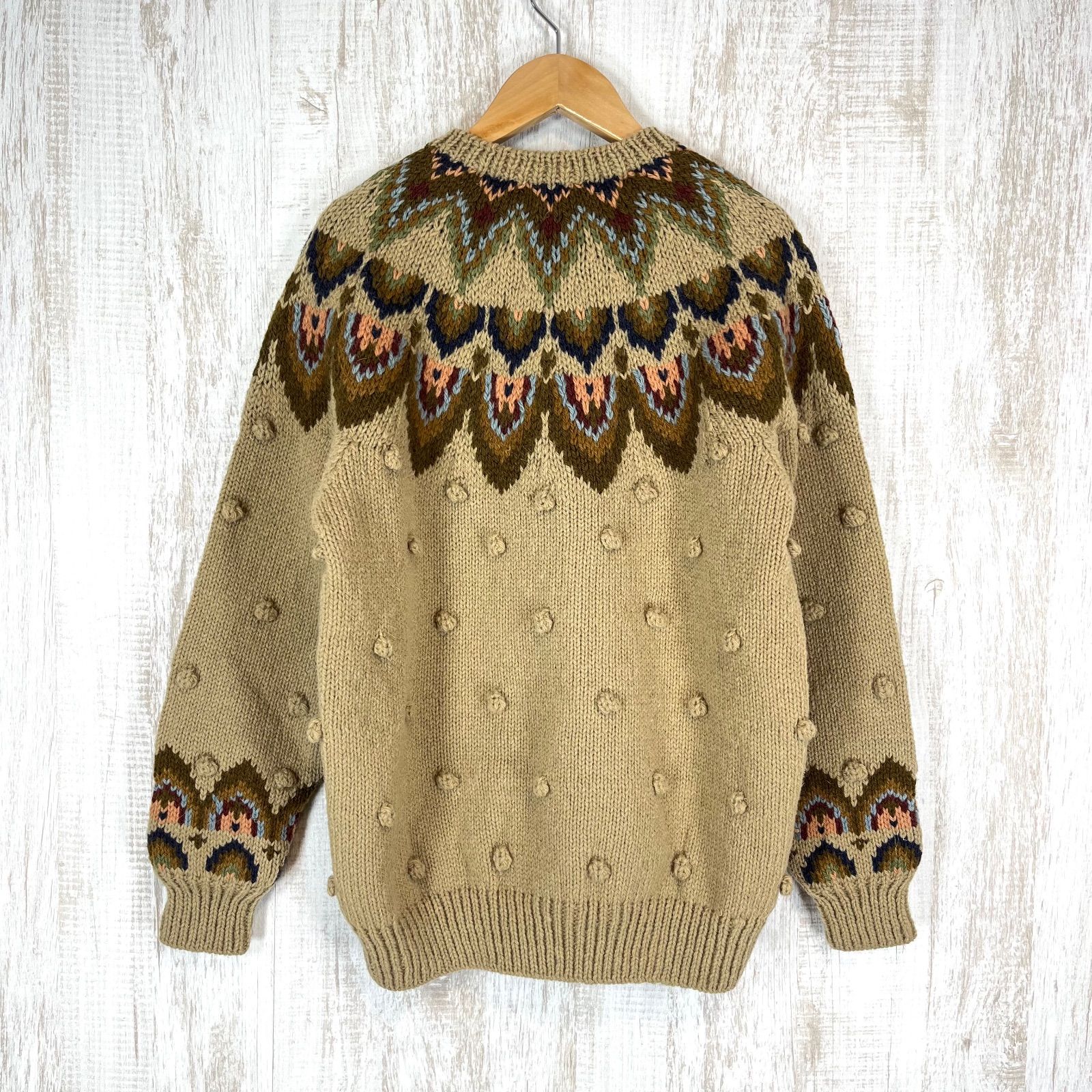 KANEKO ISAO カネコイサオ フェアアイル柄 ラグランスリーブ ウール