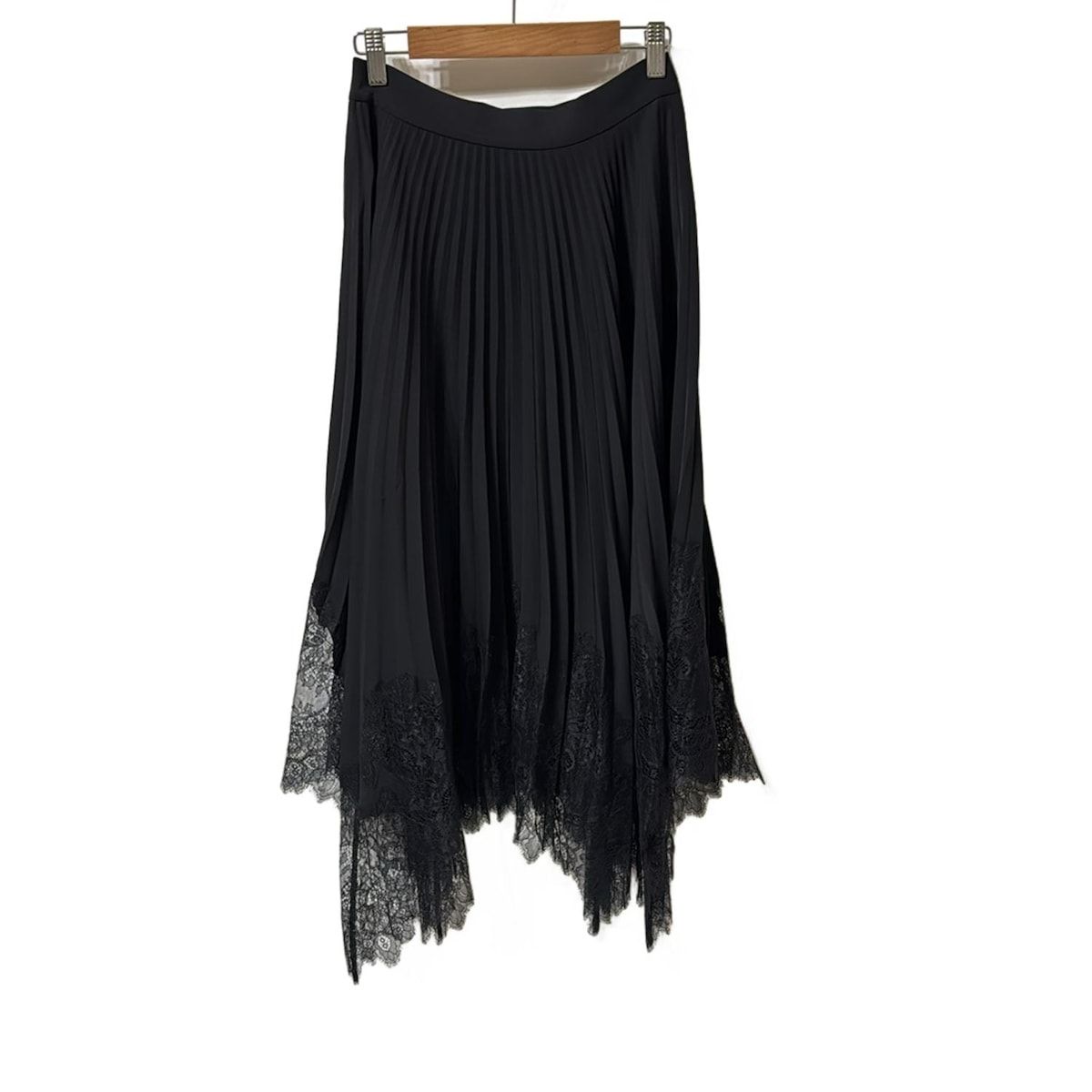 TORY BURCH トリーバーチ ロングスカート サイズ2 S レディース - 黒 プリーツ レース