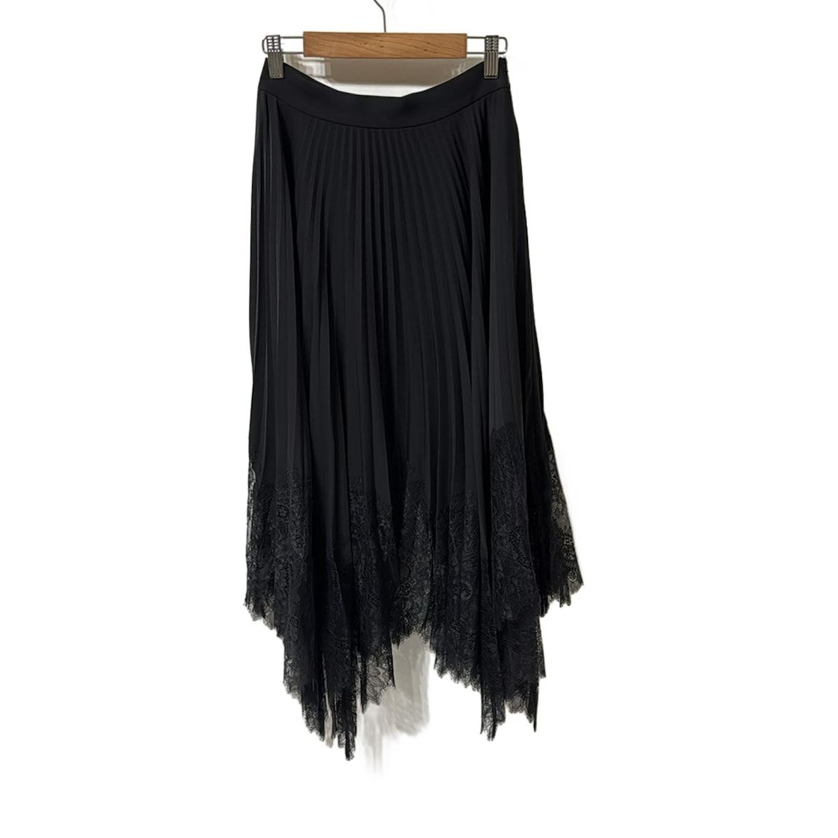 TORY BURCH トリーバーチ ロングスカート サイズ2 S レディース 黒 プリーツ レース