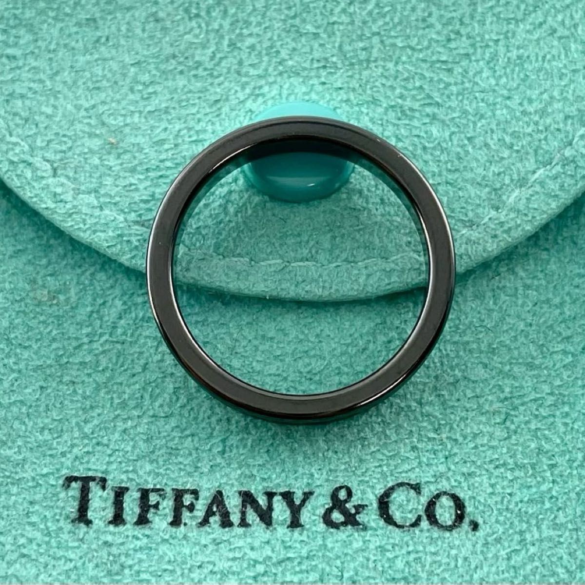 ティファニー 17.5号 1837 ナロー リング ブラック チタン RH4fe