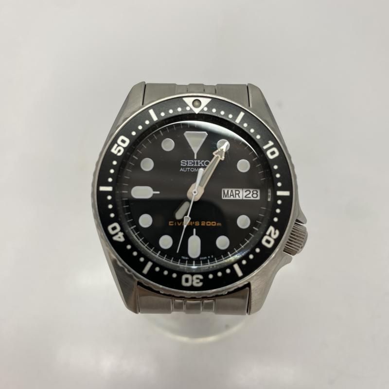 中古】SEIKO ダイバーズ ブラックボーイ 腕時計 7S26-0030 銀 自動巻き