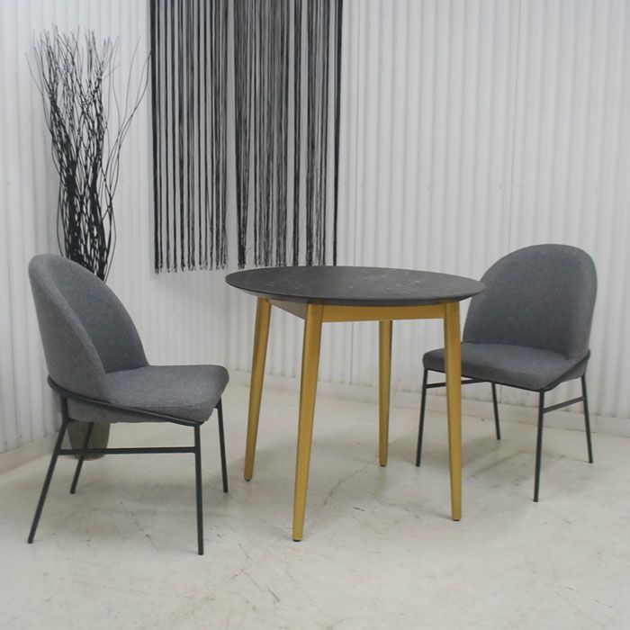 アウトレット 現品限り 一部 大 セラミックテーブル ３点セット ラグジュアリーモダン ホテルライク 241017-セラミック3点bkgy