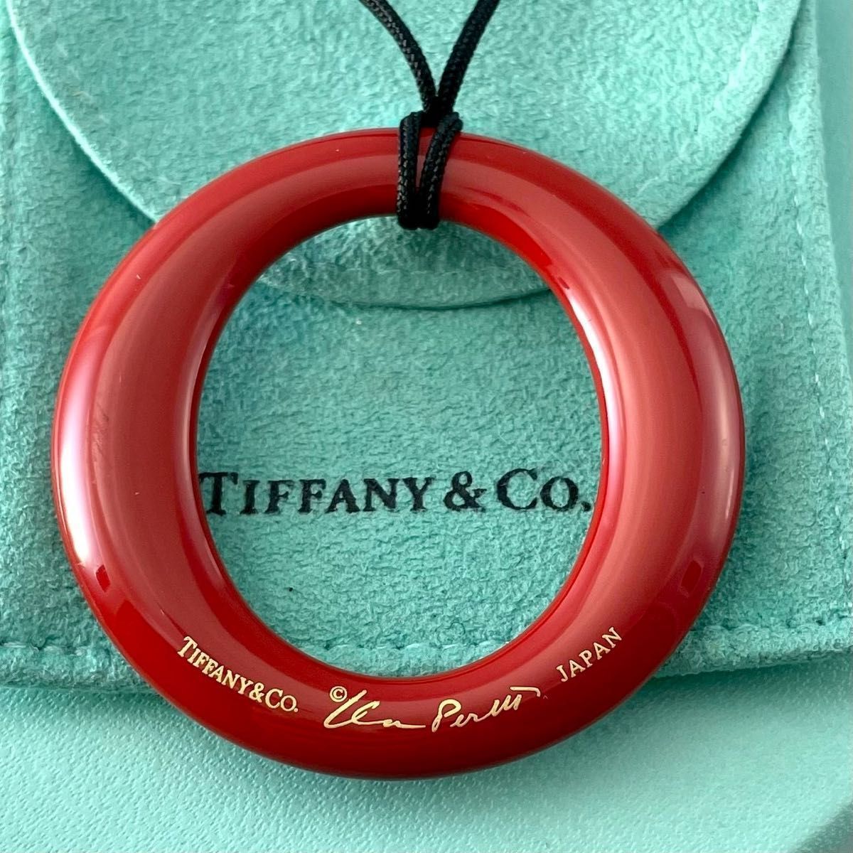 ティファニー セビアナ ネックレス 漆 シルクコード レッドラッカー