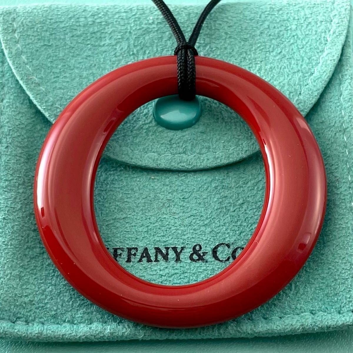 ティファニー セビアナ ネックレス 漆 シルクコード レッドラッカー