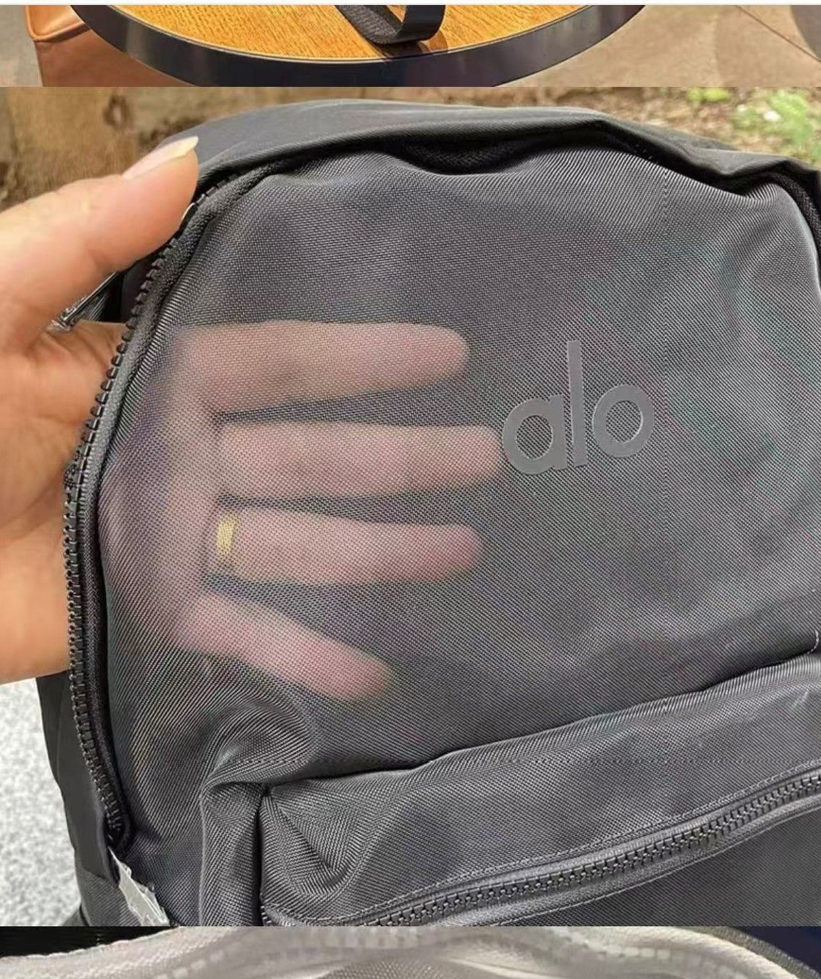 メッシュバックパック ブラック 透け感 × スタイリッシュ ライトウェア収納バッグ プチプラ 仕事着