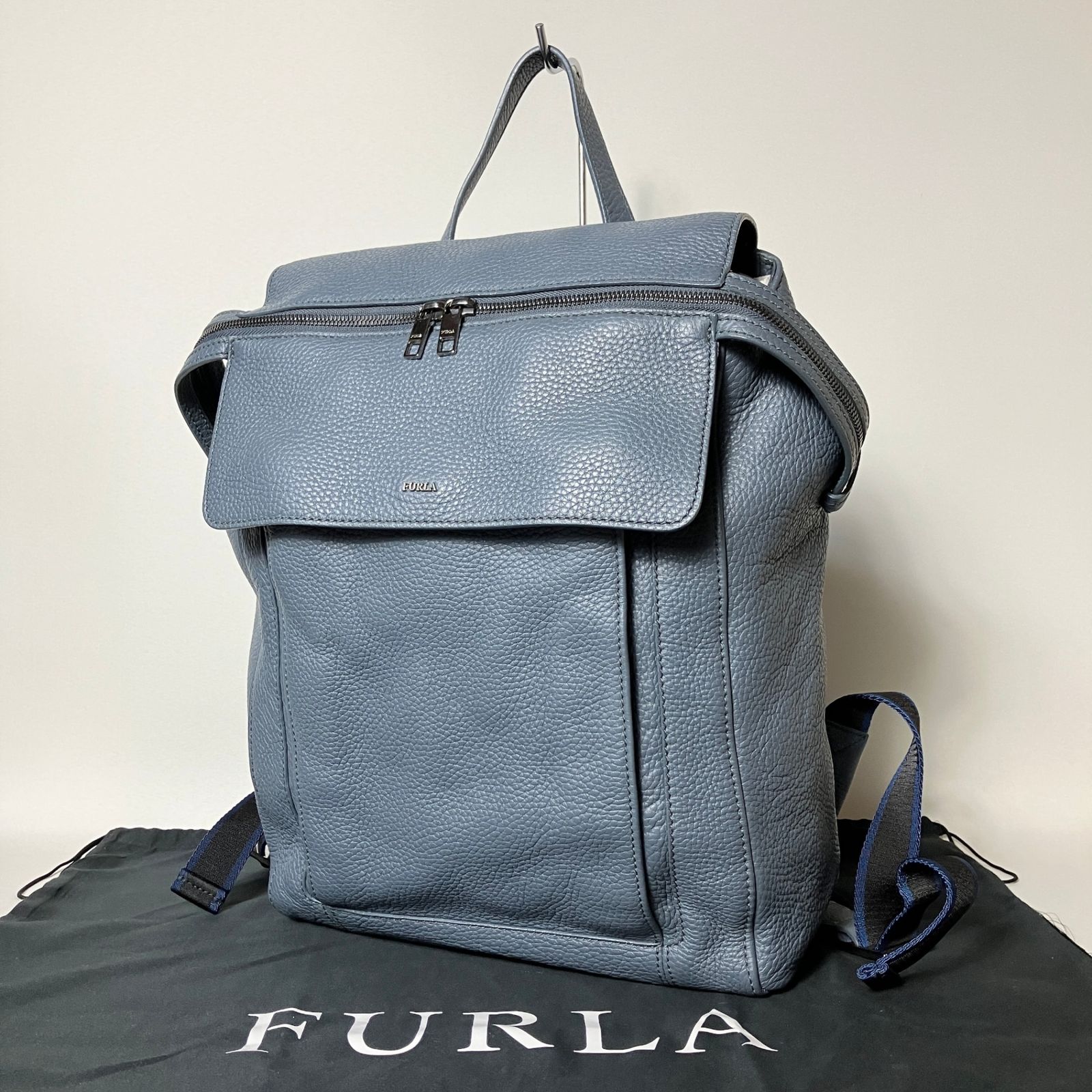 2511 341 フルラ 2 WAYバッグ レザー ブルー