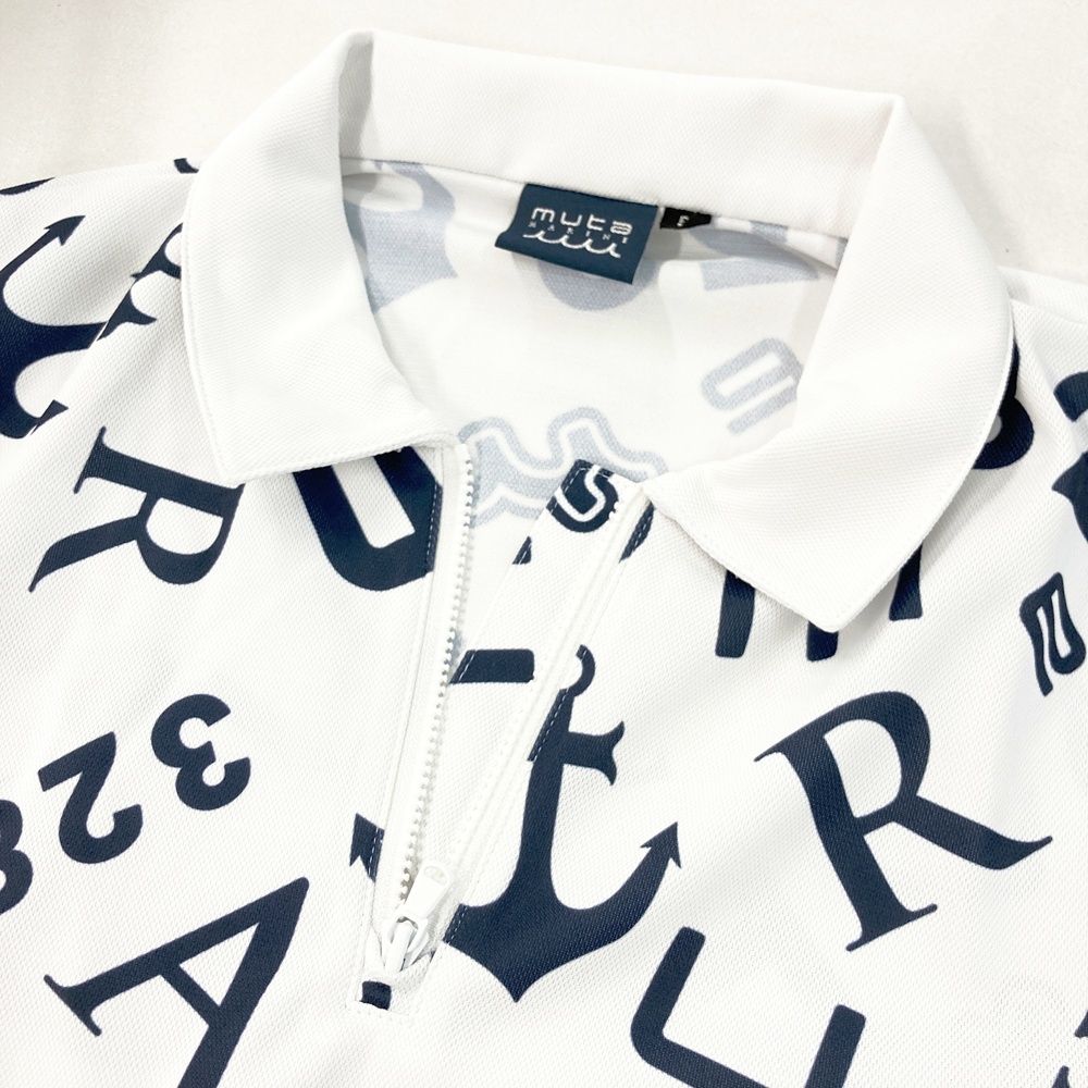 サイズ：5 MUTA MARINE ムータマリン ハーフジップ ヘムリブ 半袖